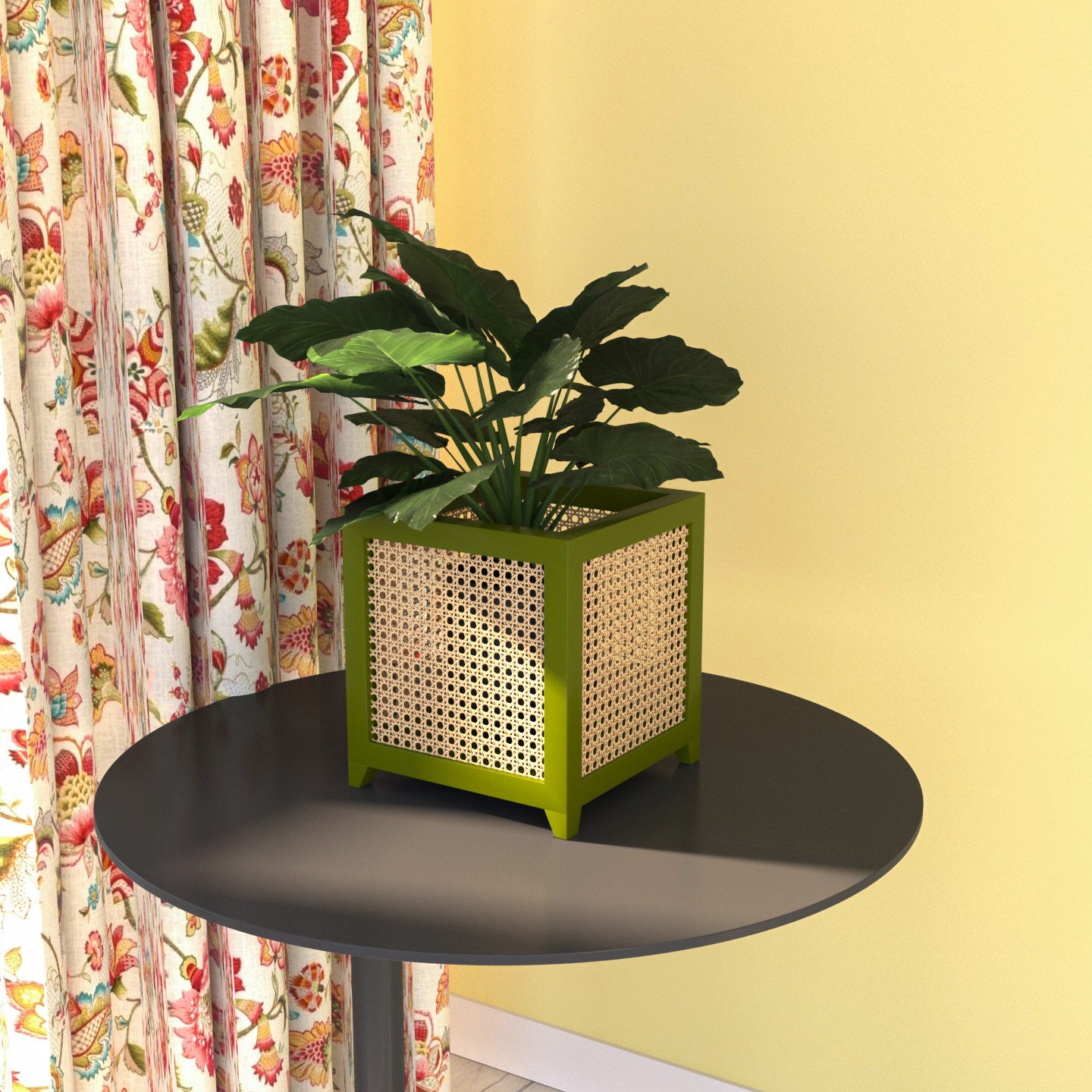 Premium Style Green Soft Cane Wooden Flowerpot for Home Vase