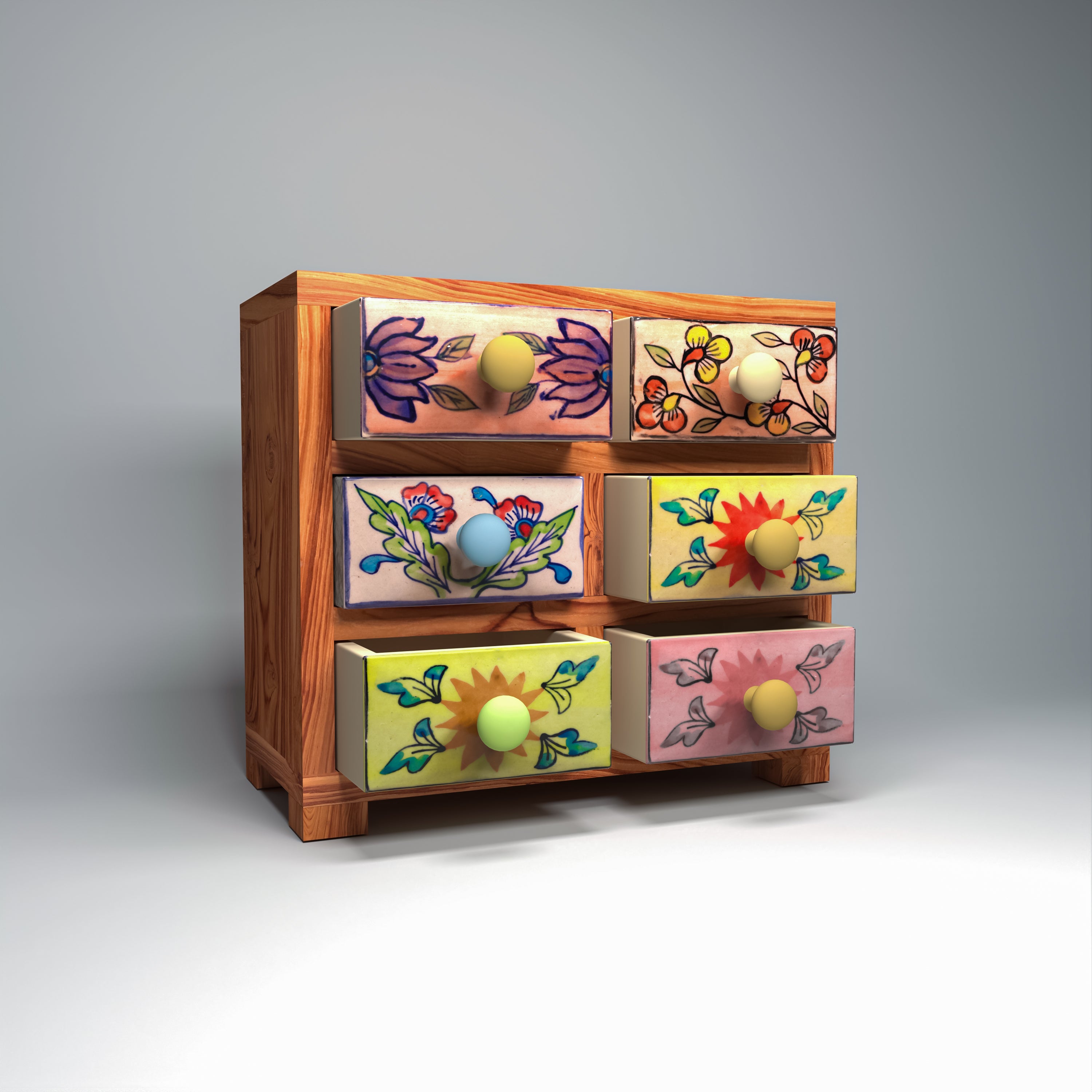 6 drawer wide tower ceramic organizer Desk Organizer