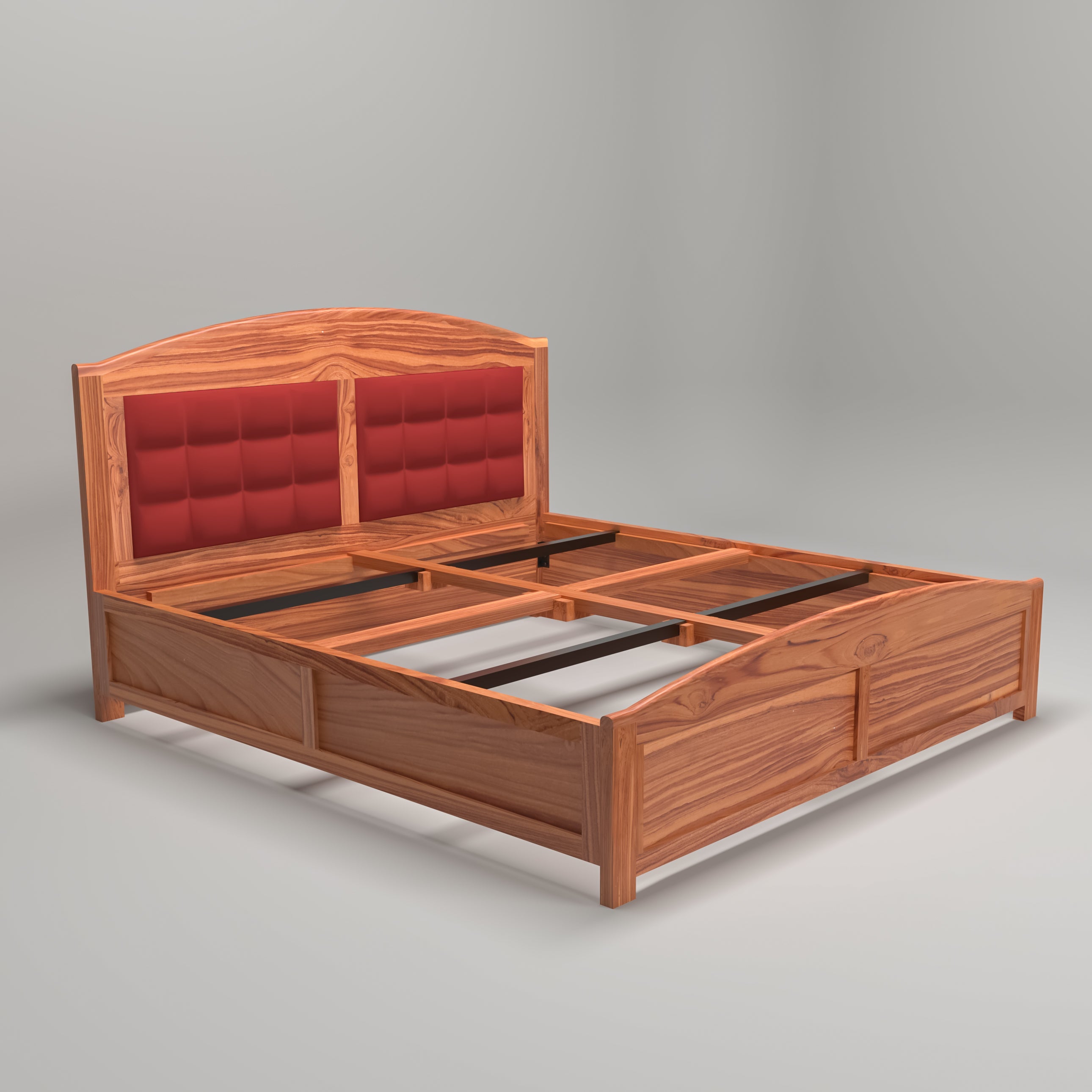 Wooden Classical Upholstered Bed (Teak Wood) Bed
