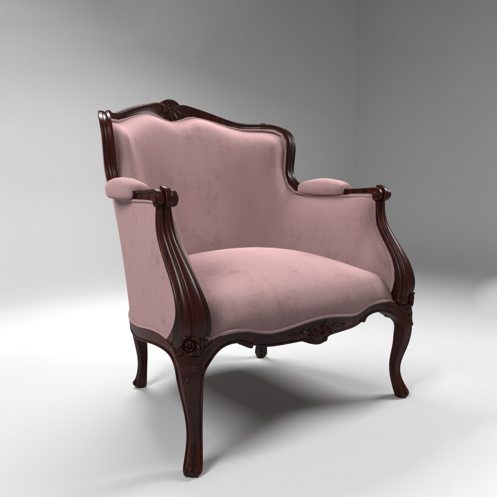 Spacious Intricate Colonial Designed Handmade Arm Chair Arm Chair