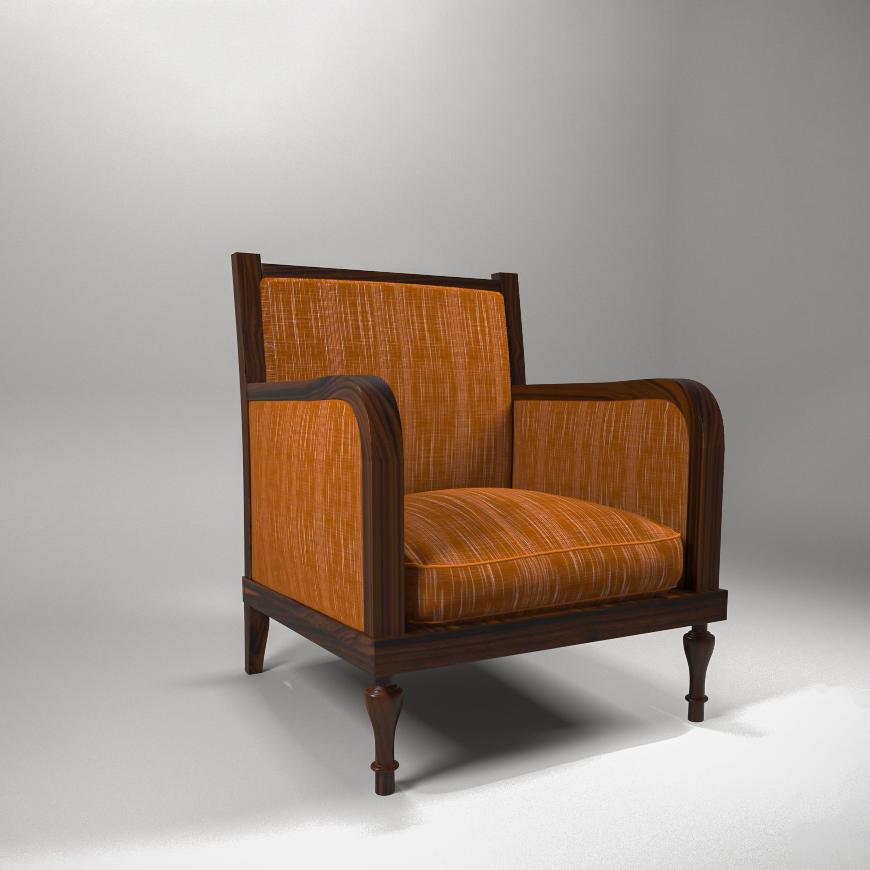 Rustic Upholstered Handmade Wooden Arm Chair for Home Arm Chair