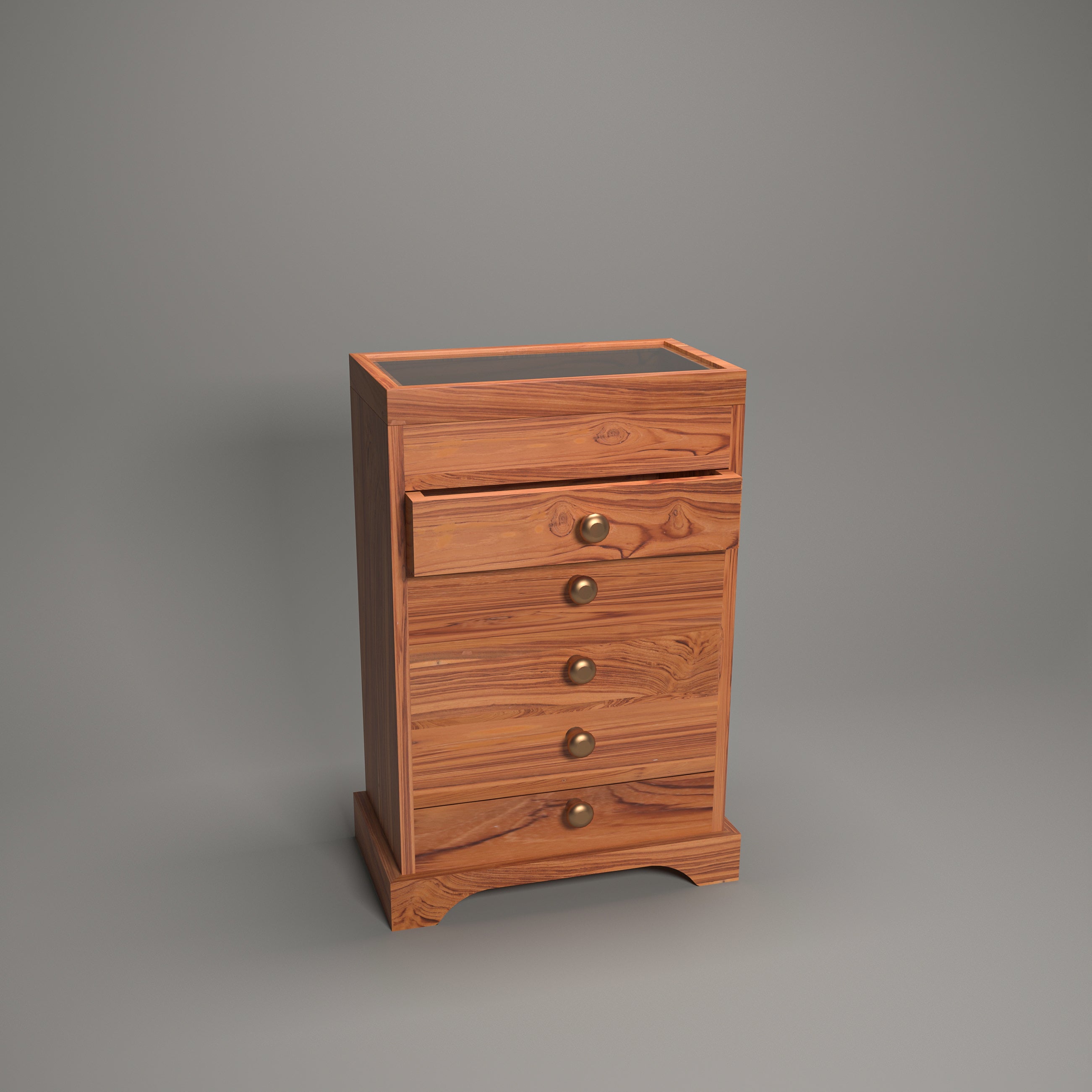 Teak wood 6 compartment compact Jewellery Box Desk Organizer
