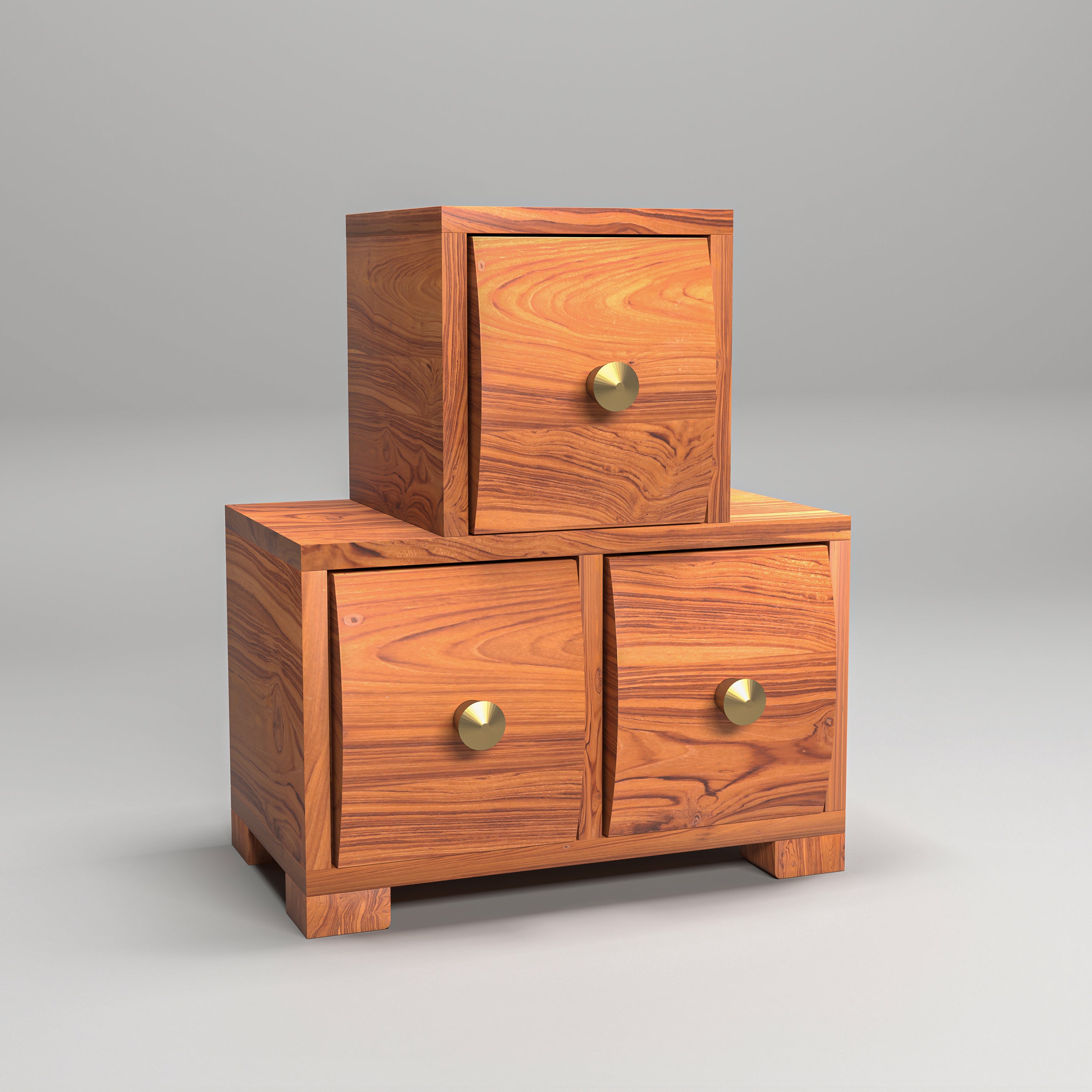 Simple Triple Compartment Curved Premium Drawer Chest Desk Organizer