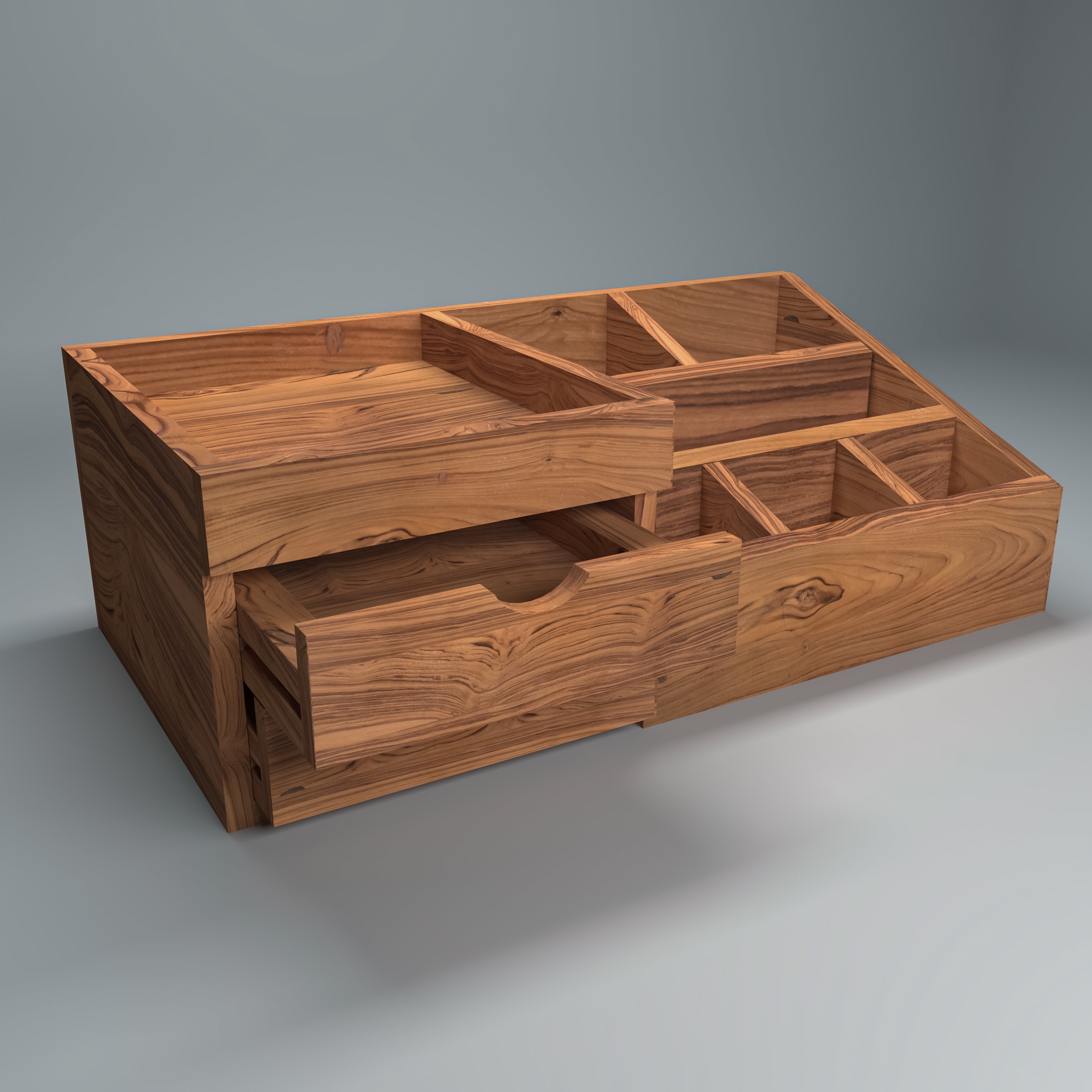 7-compartment Wood Desk Organizer Desk Organizer