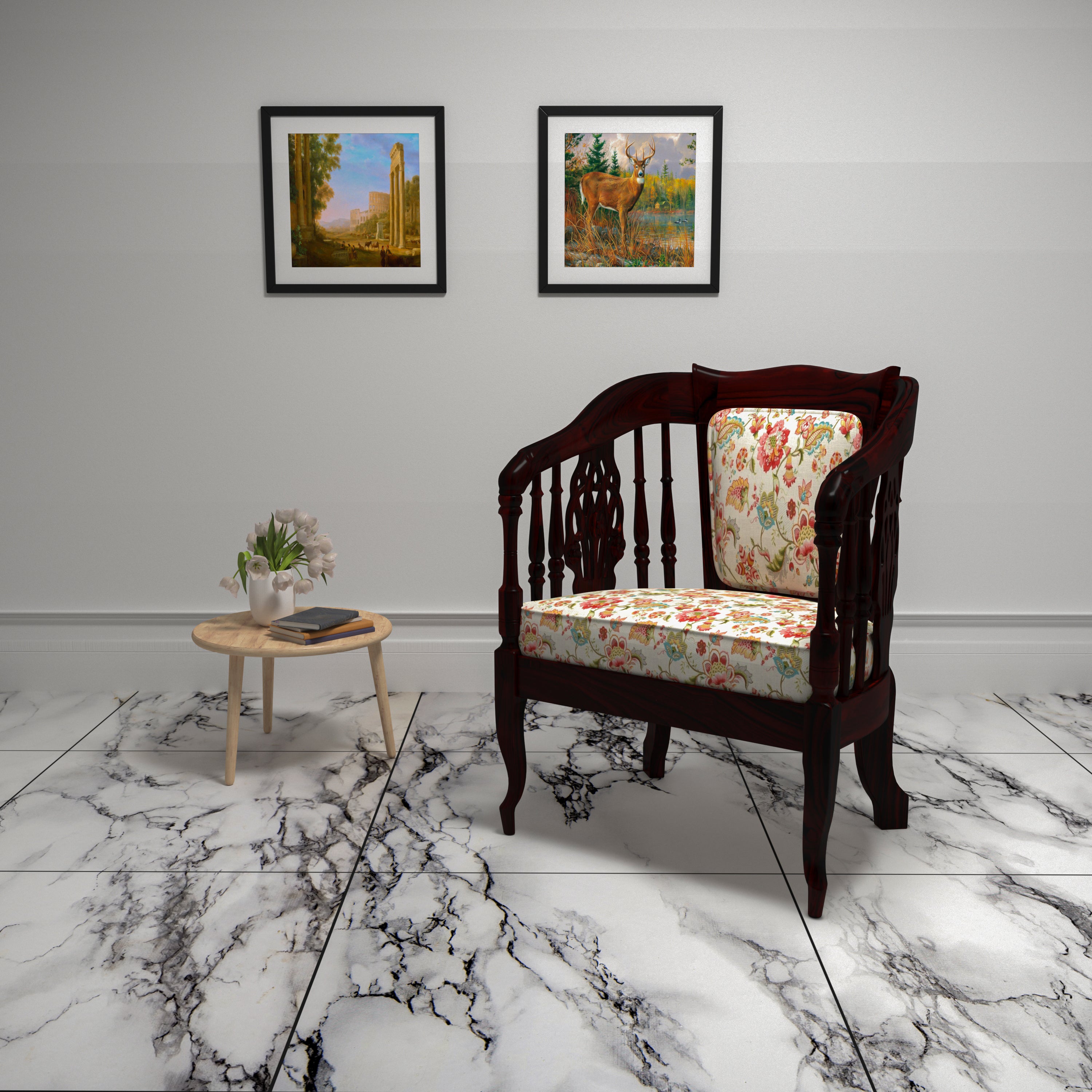 Vintage Touch Elegant Wooden Handmade Arm Chair for Home Arm Chair