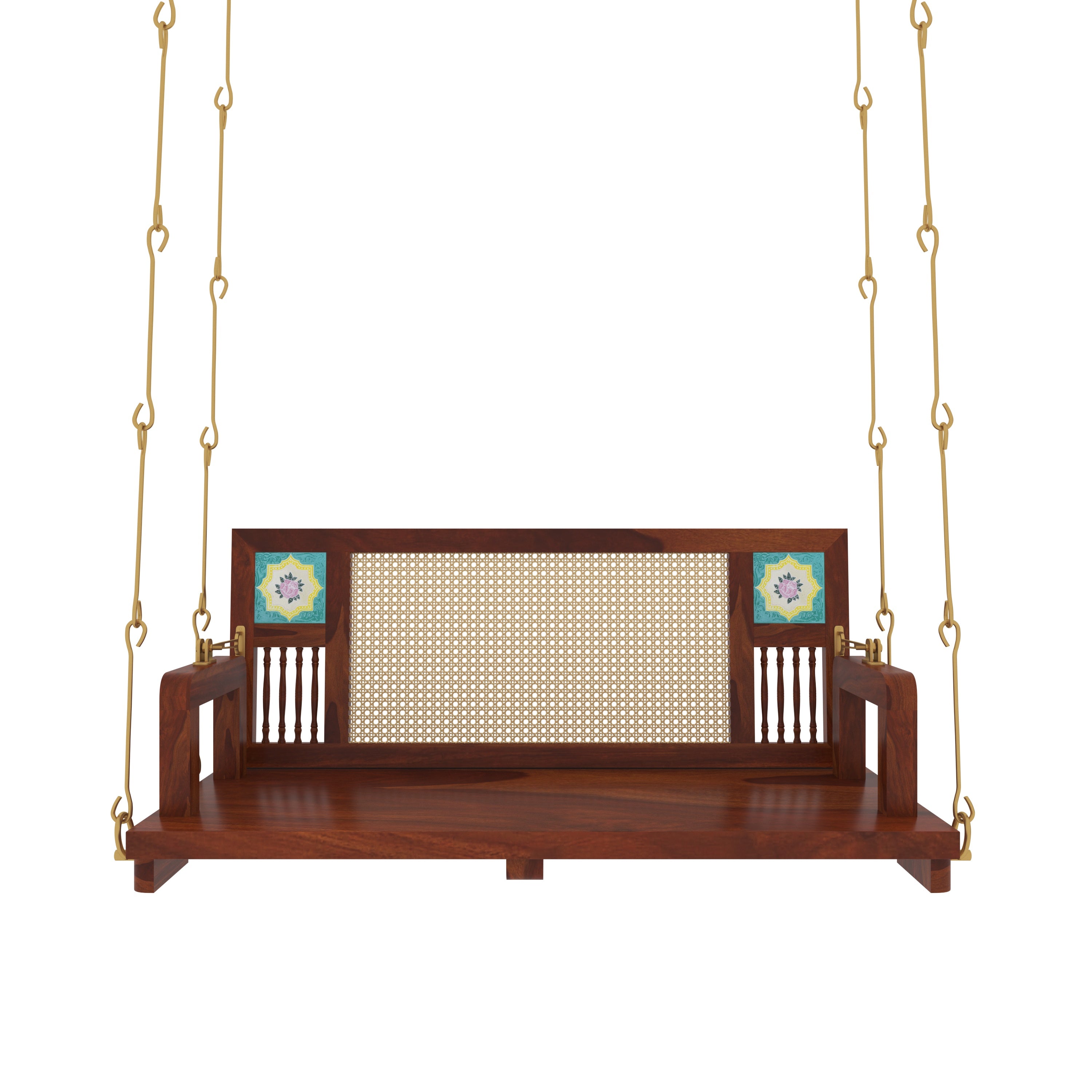 Natural Brown Polished Cane back Swing Swing