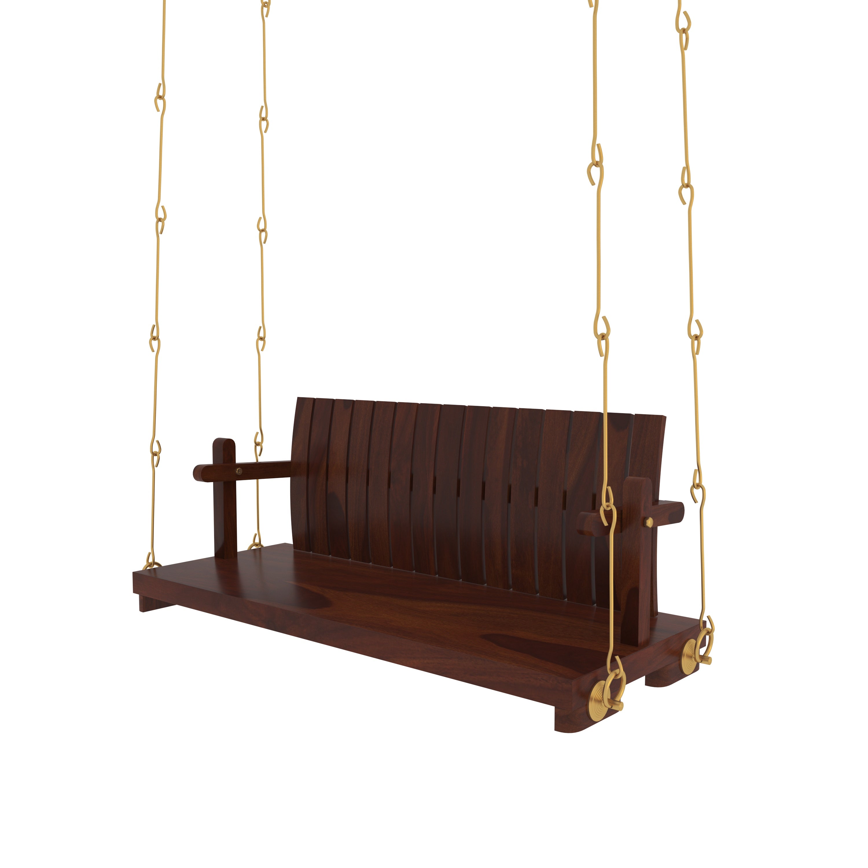 Elegant Wooden Swing Under Staircase with Traditional Decor Accents Swing