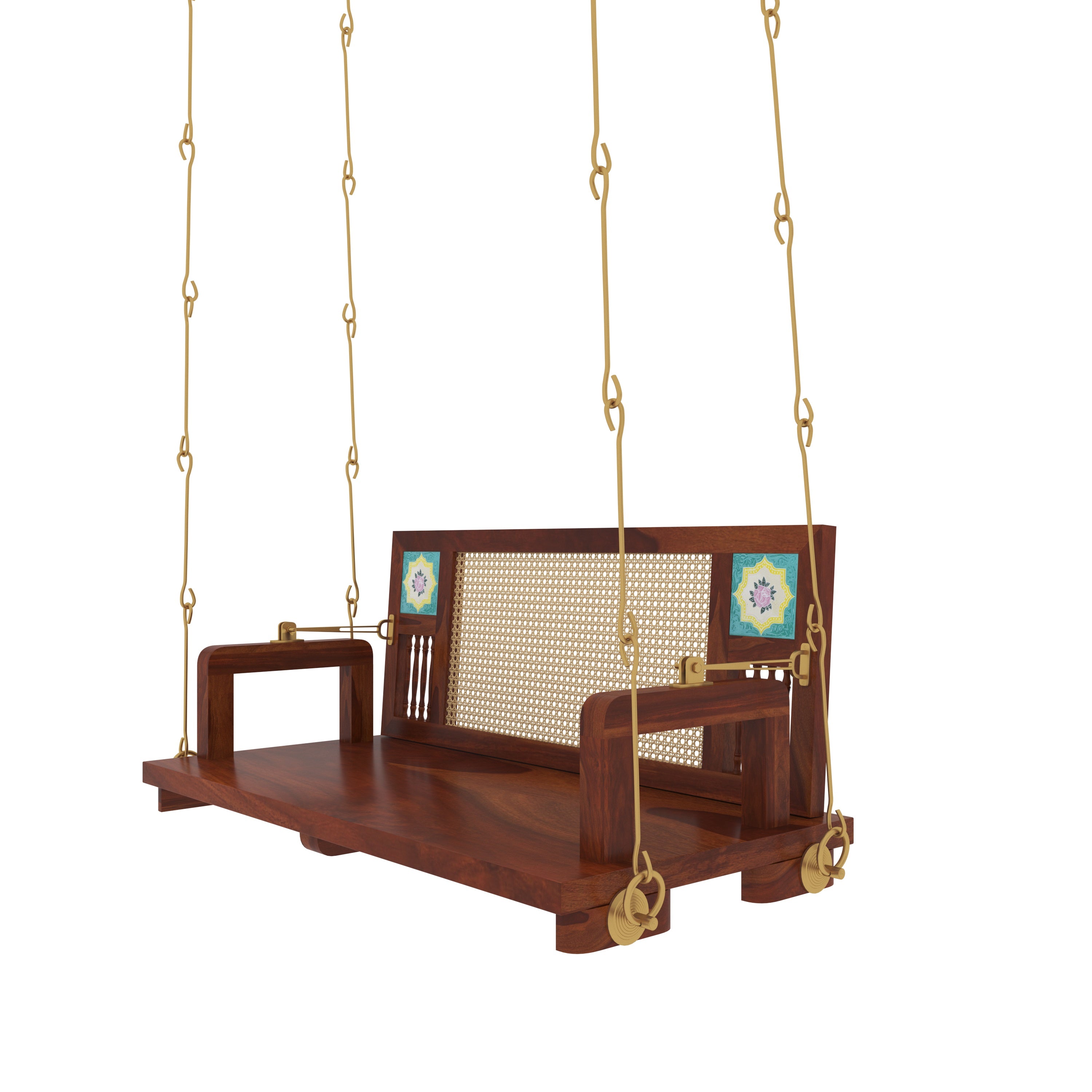 Natural Brown Polished Cane back Swing Swing