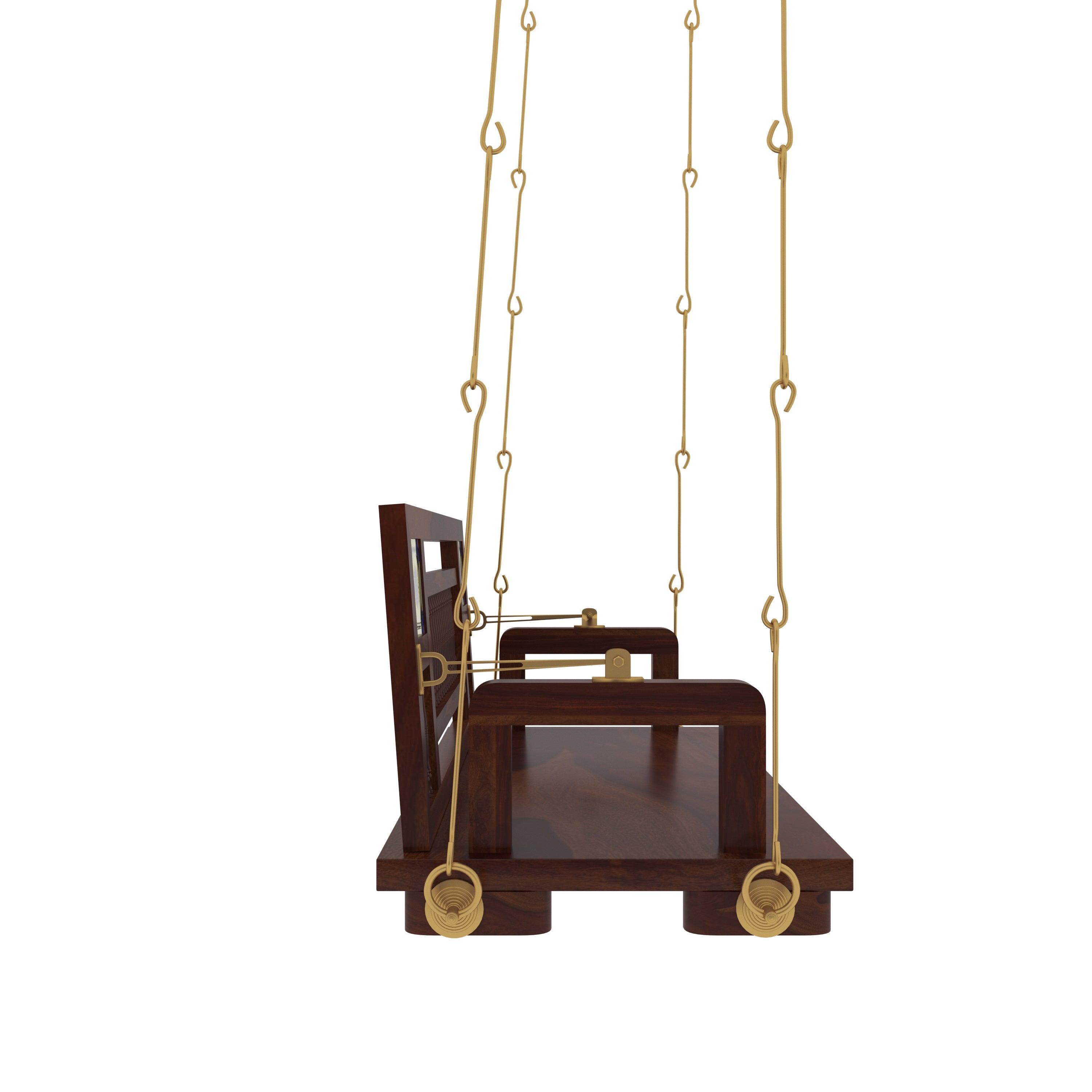 Traditional Wooden Swing with Ceramic Tile Inlays in Contemporary Living Room Swing