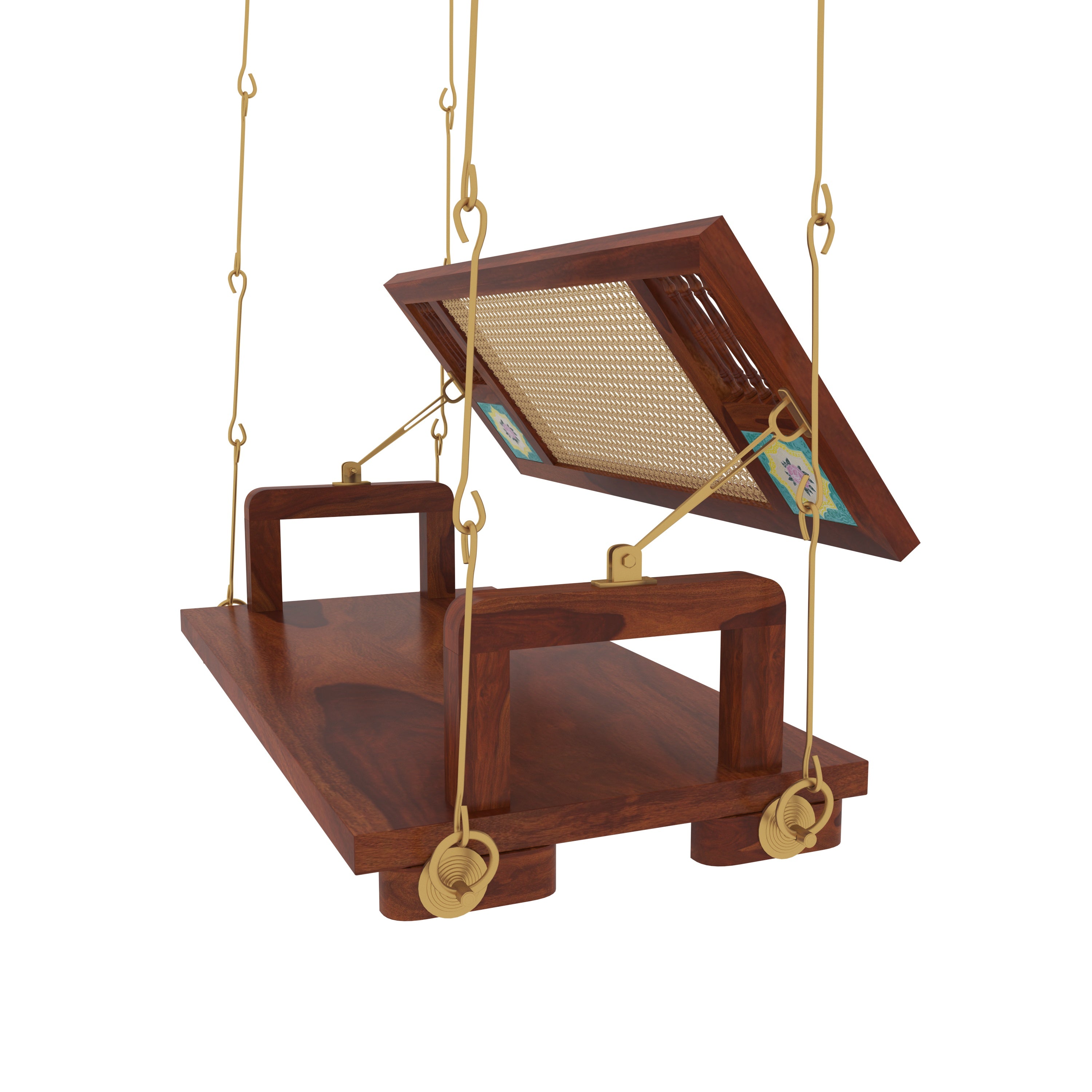 Natural Brown Polished Cane back Swing Swing