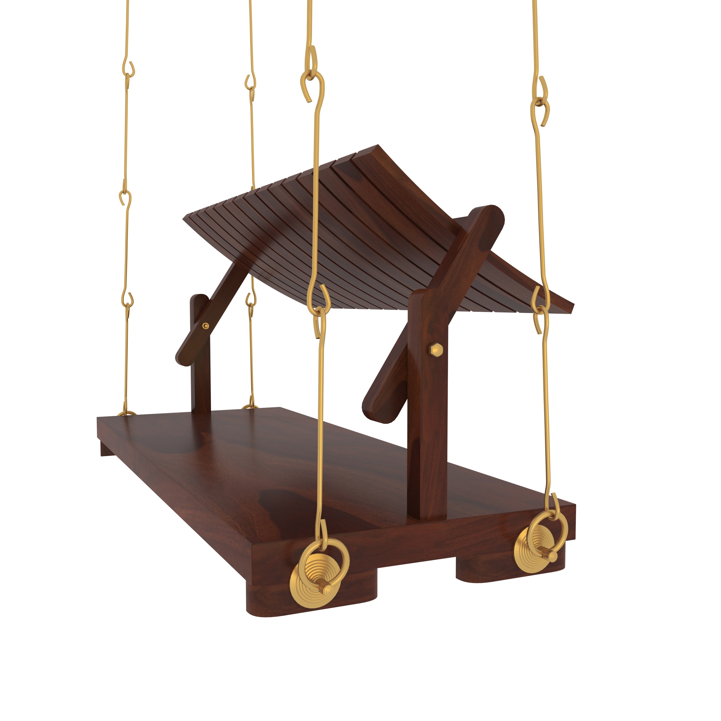 Elegant Wooden Swing Under Staircase with Traditional Decor Accents Swing