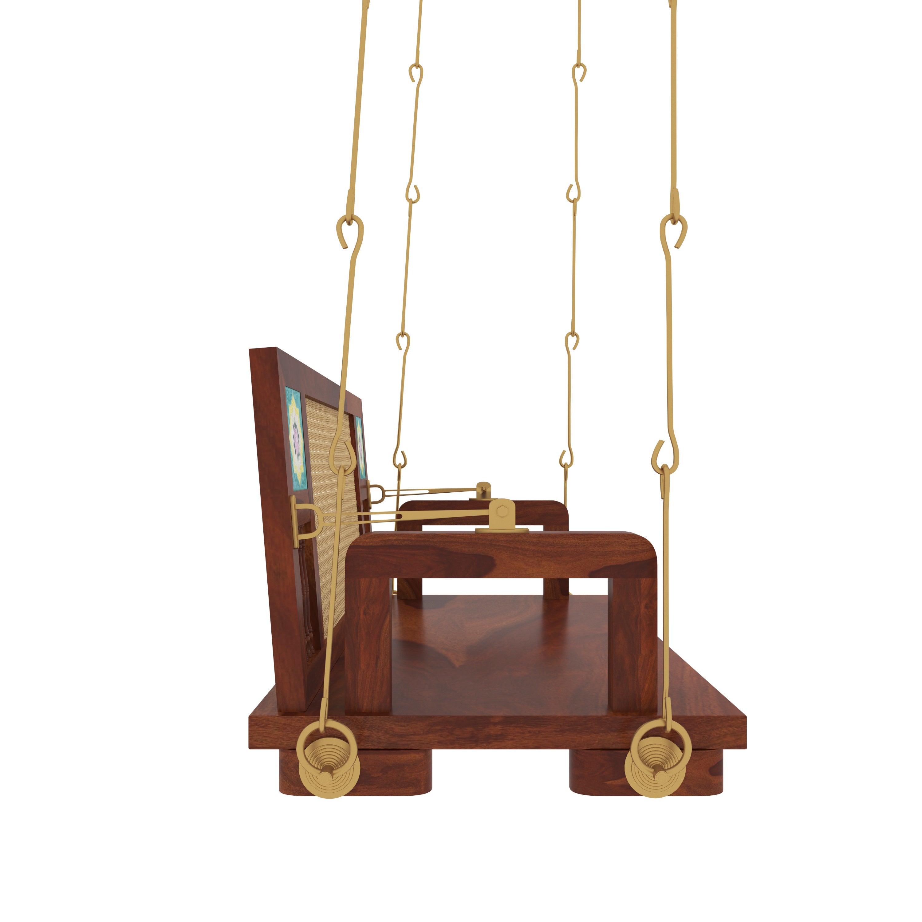 Natural Brown Polished Cane back Swing Swing