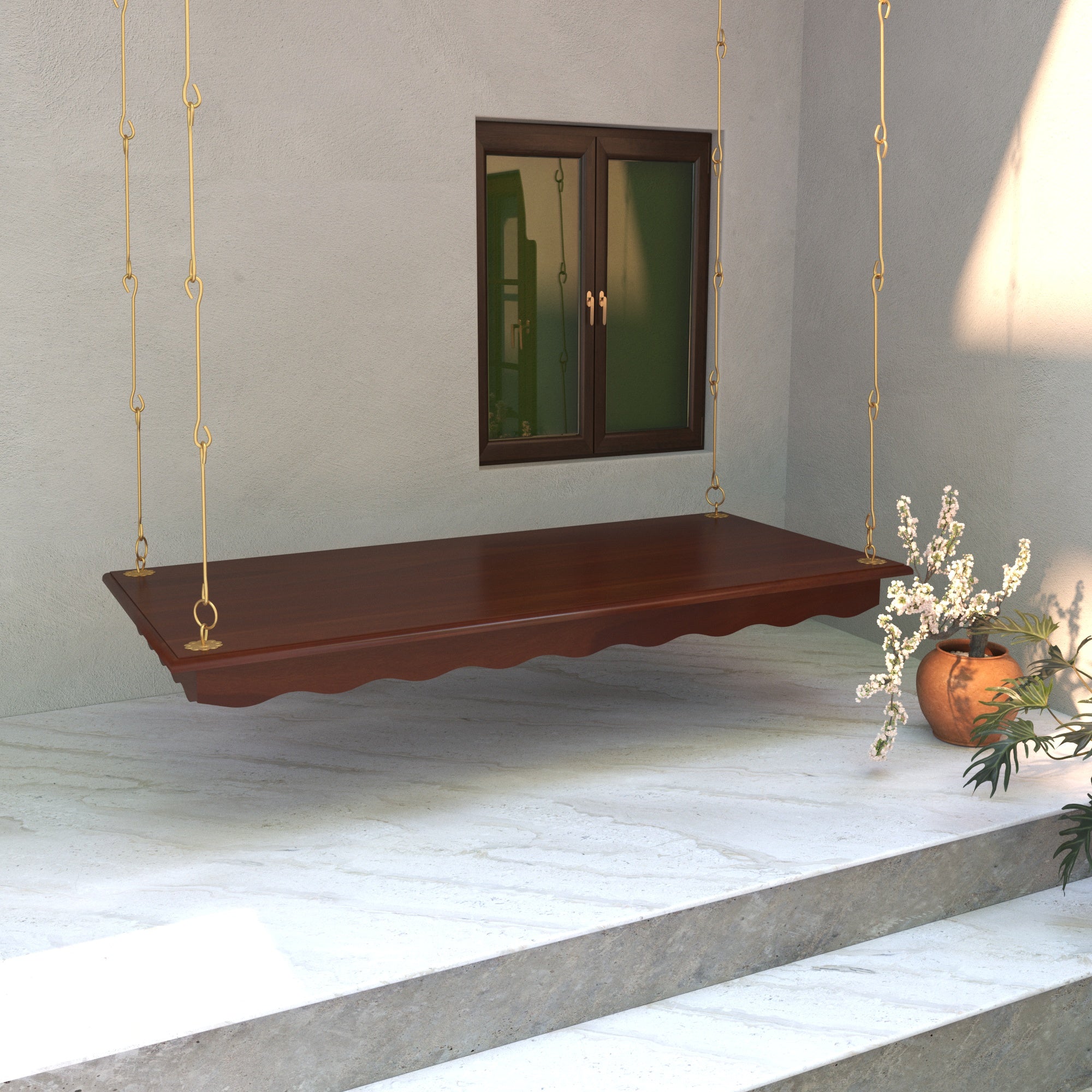 Traditional Carved Jhula - Heritage Swing Seat Swing