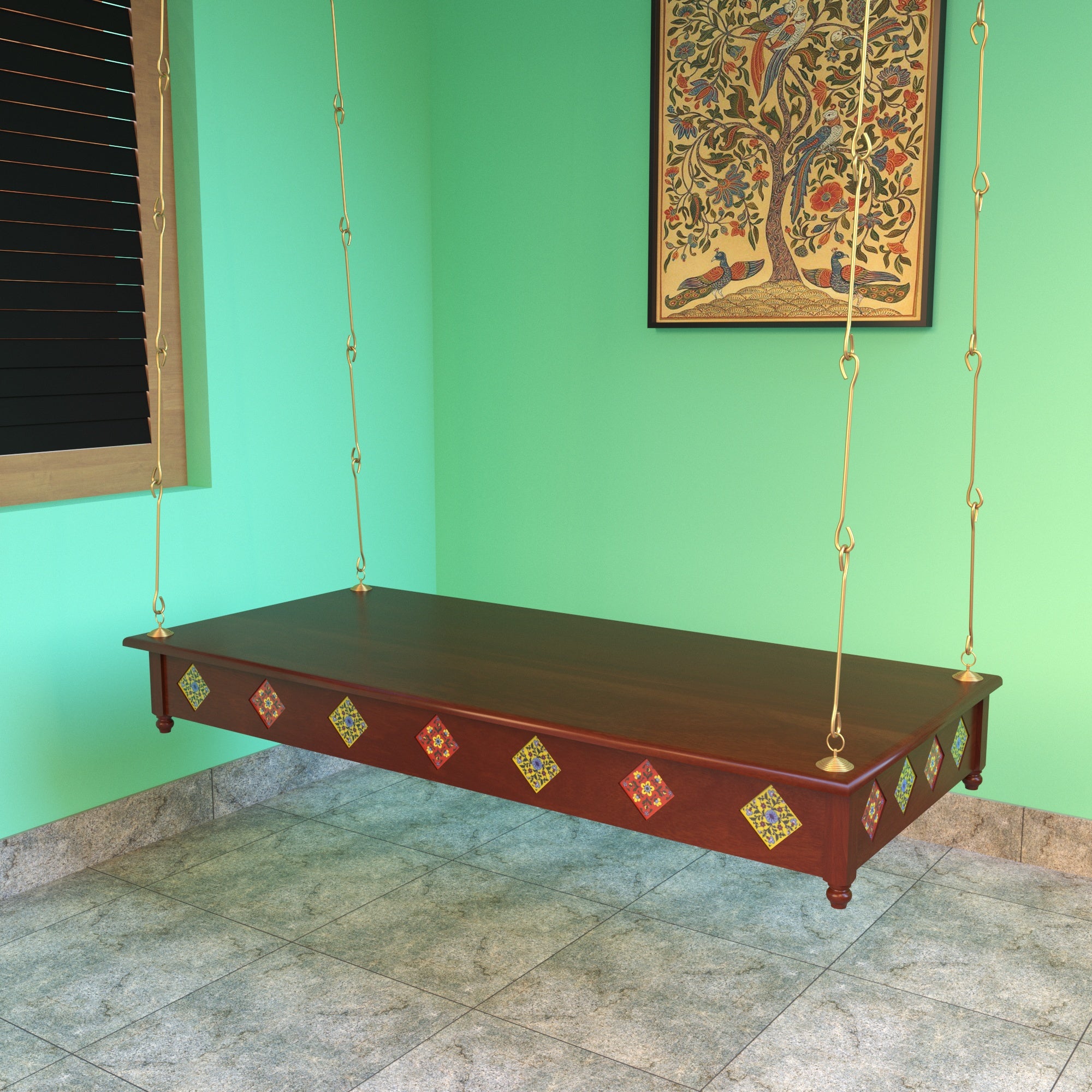 Intricate Jhula Seat - Master Artisan Creation Swing