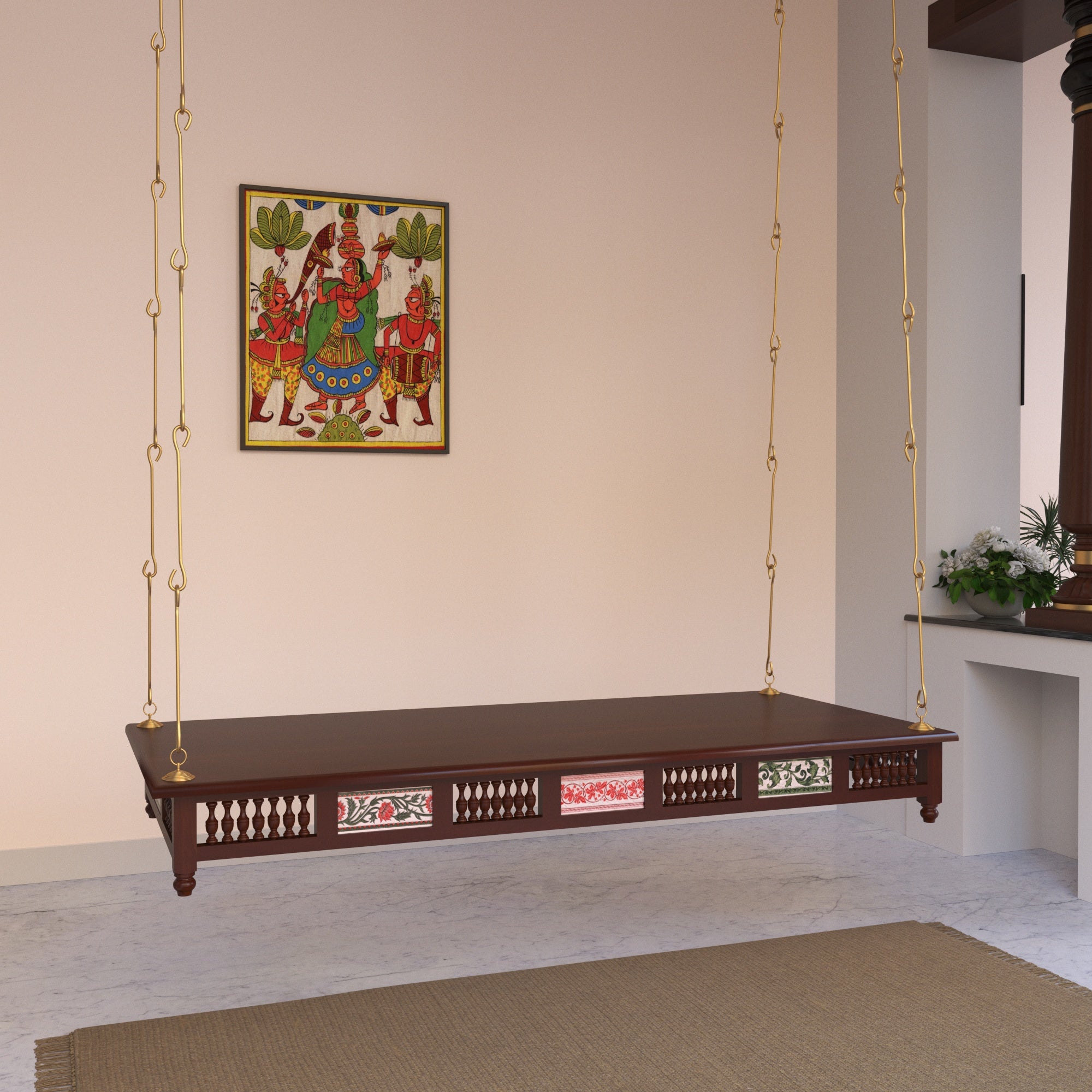 Exquisite Carved Swing - Traditional Jhula Artistry Swing