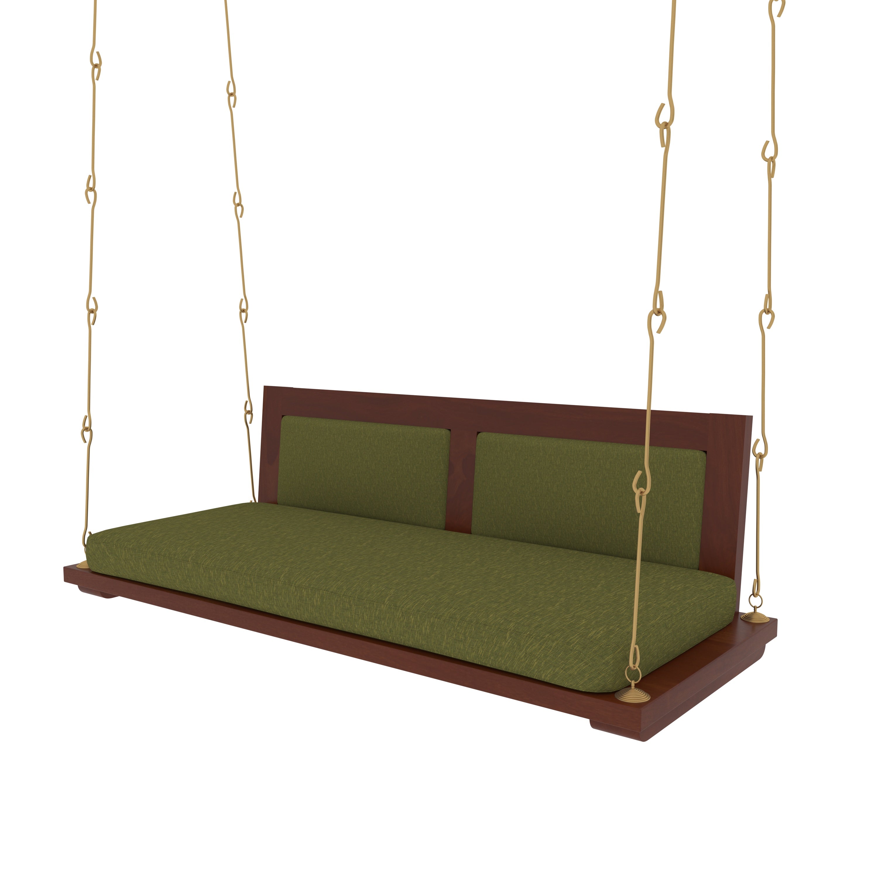 Modern Indoor Swing with Cushioned Seating – Contemporary Wooden Jhula Swing