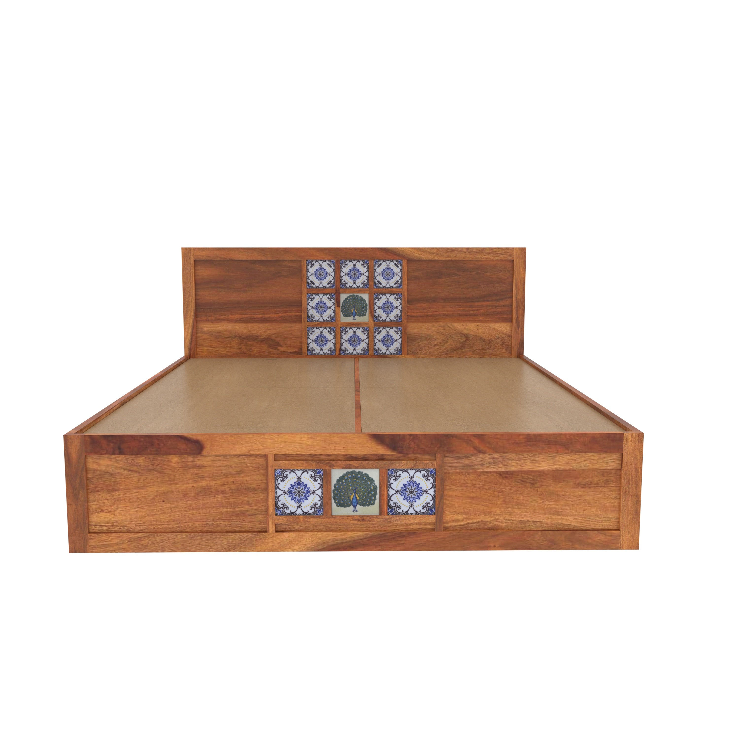 Handcrafted Majesty tile King size storage Bed Bed