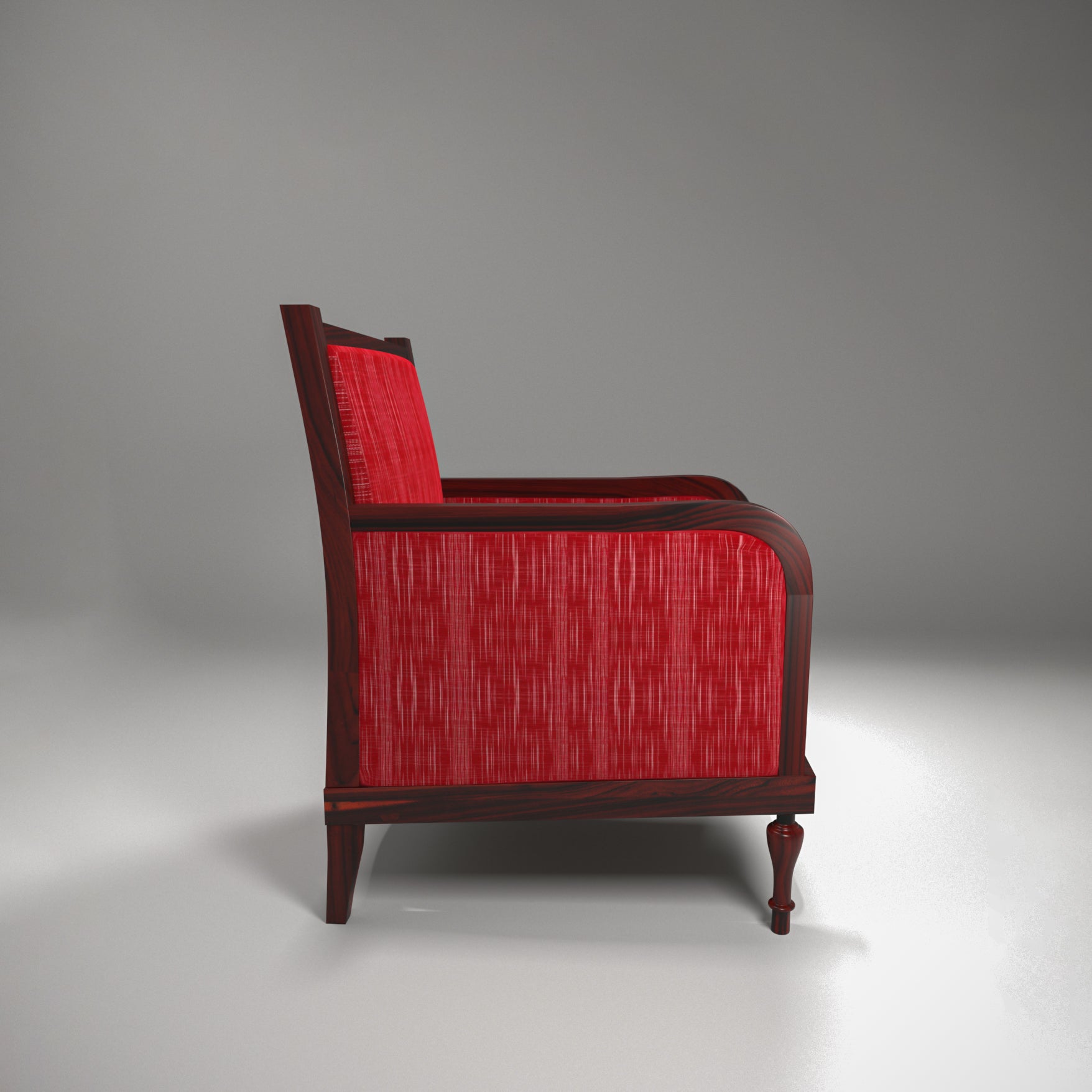 Rustic Red Upholstered Handmade Wooden Arm Chair for Home Arm Chair