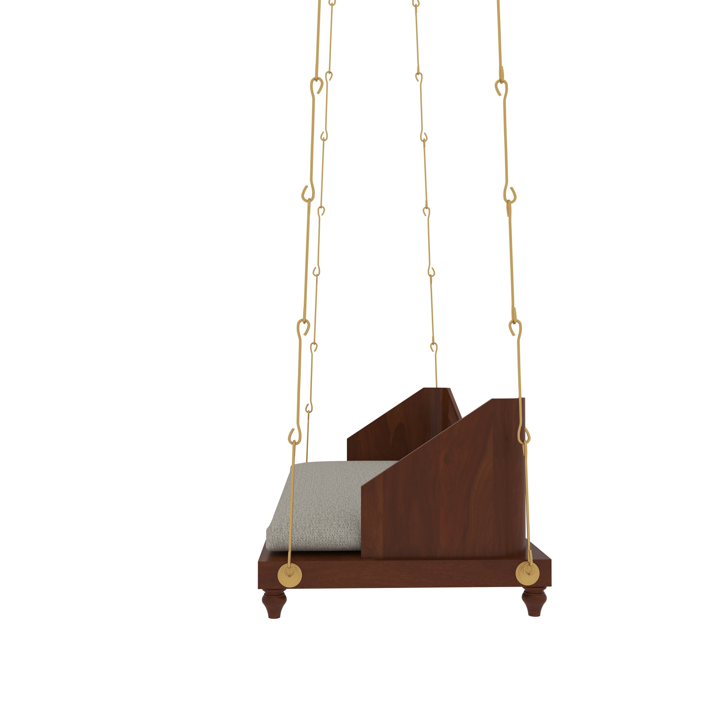 Elegant Wooden Swing with Spindle Backrest and Cushion – Classic Comfort for Modern Homes Swing