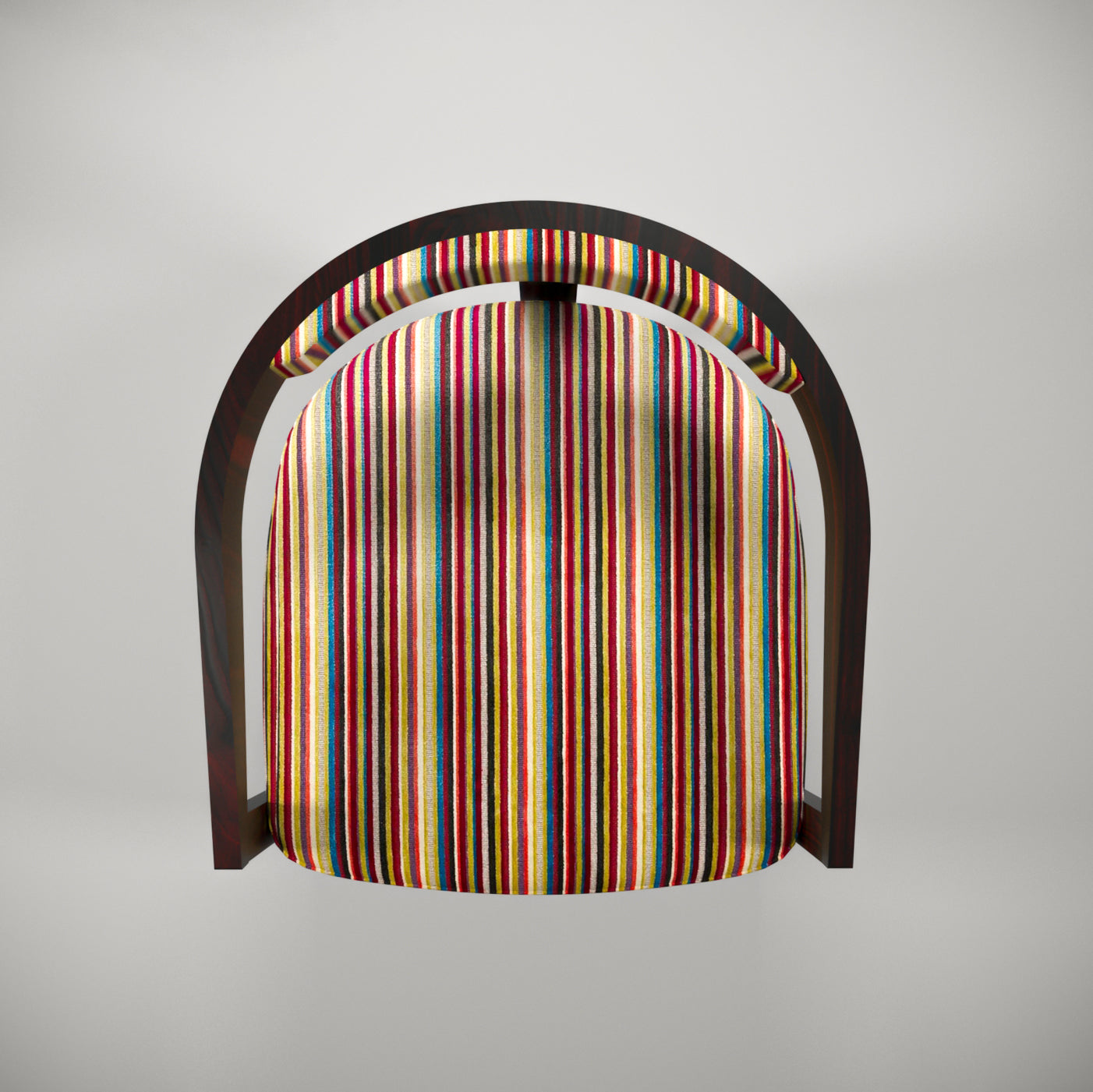 Modern Montage Round Curved Arm Wood Chair Arm Chair