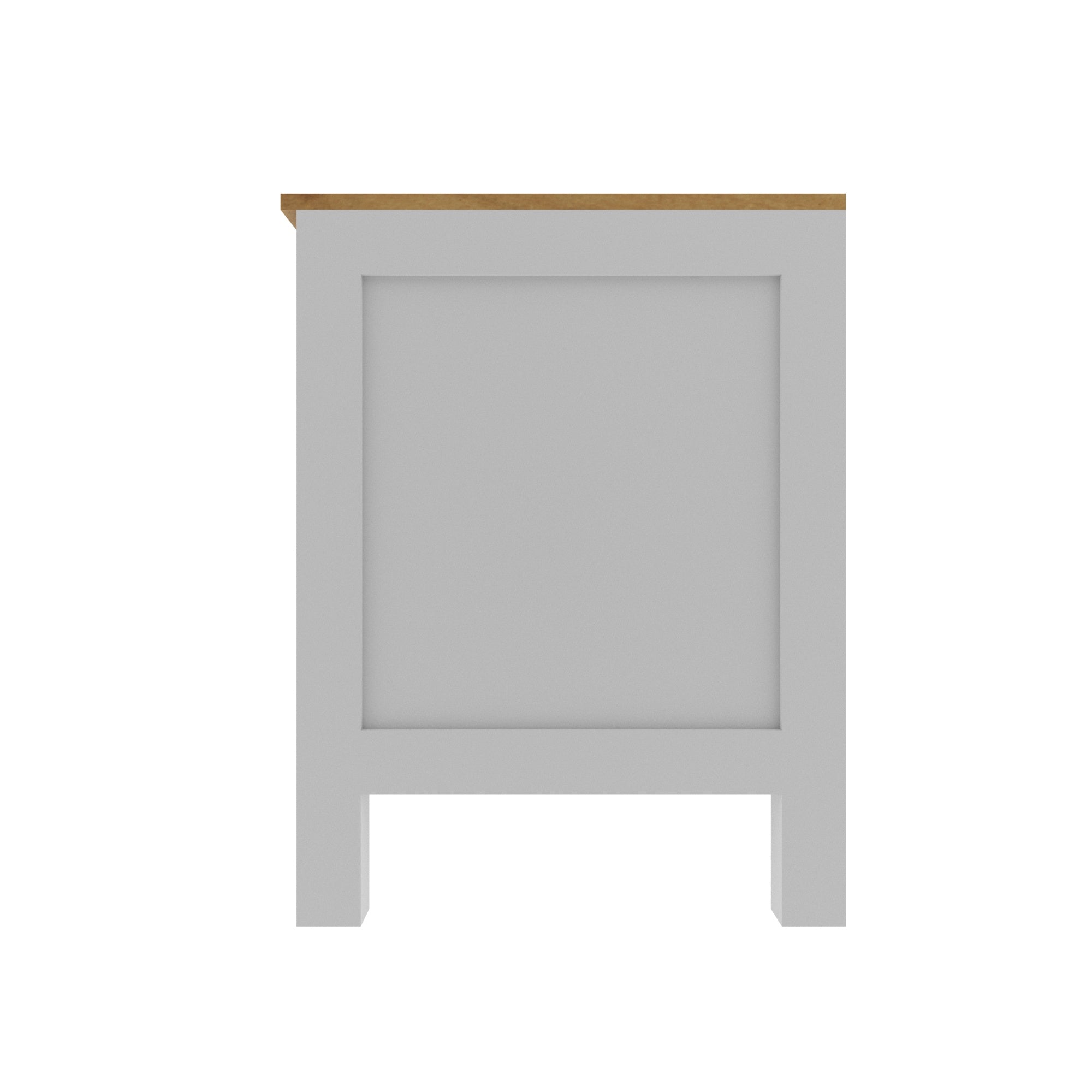 Modern White TV Unit with Drawers & Open Shelves – Wooden Top Finish Tv stand
