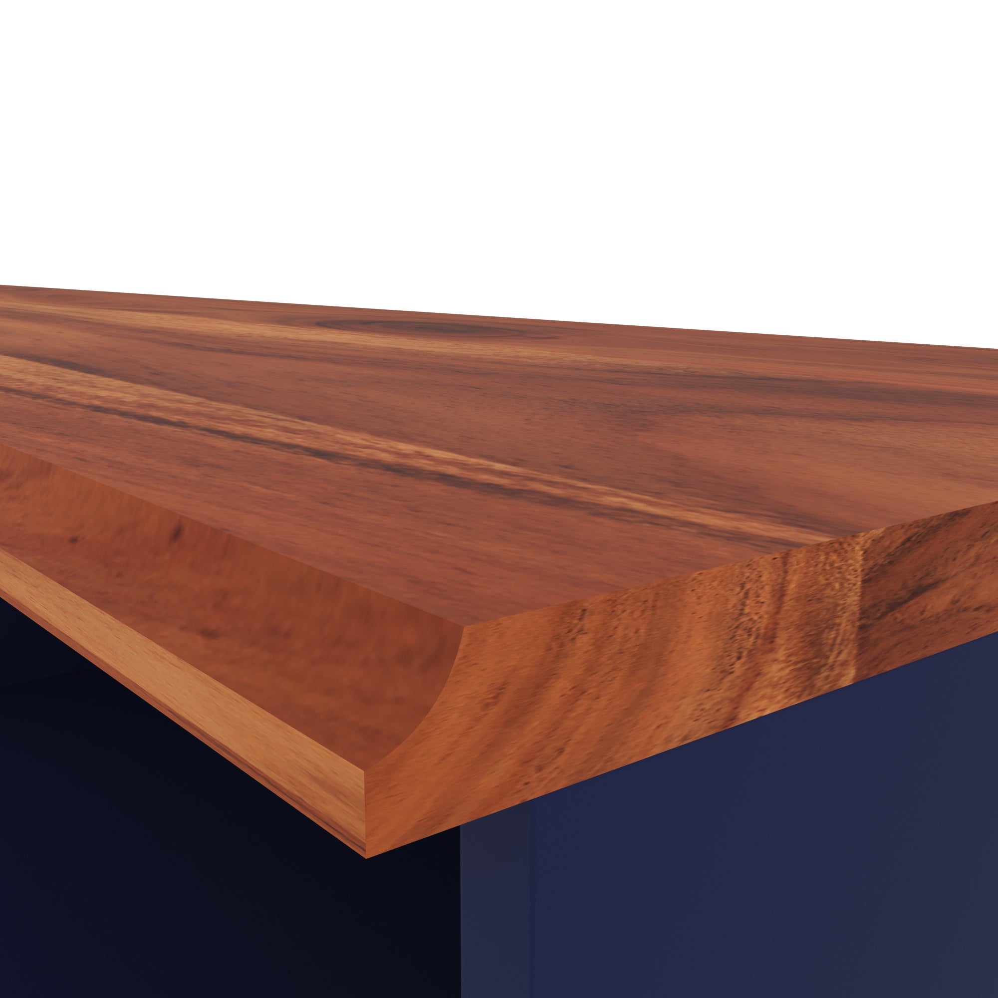 Modern Navy Blue Open Shelf TV Console with Wooden Accents Tv stand