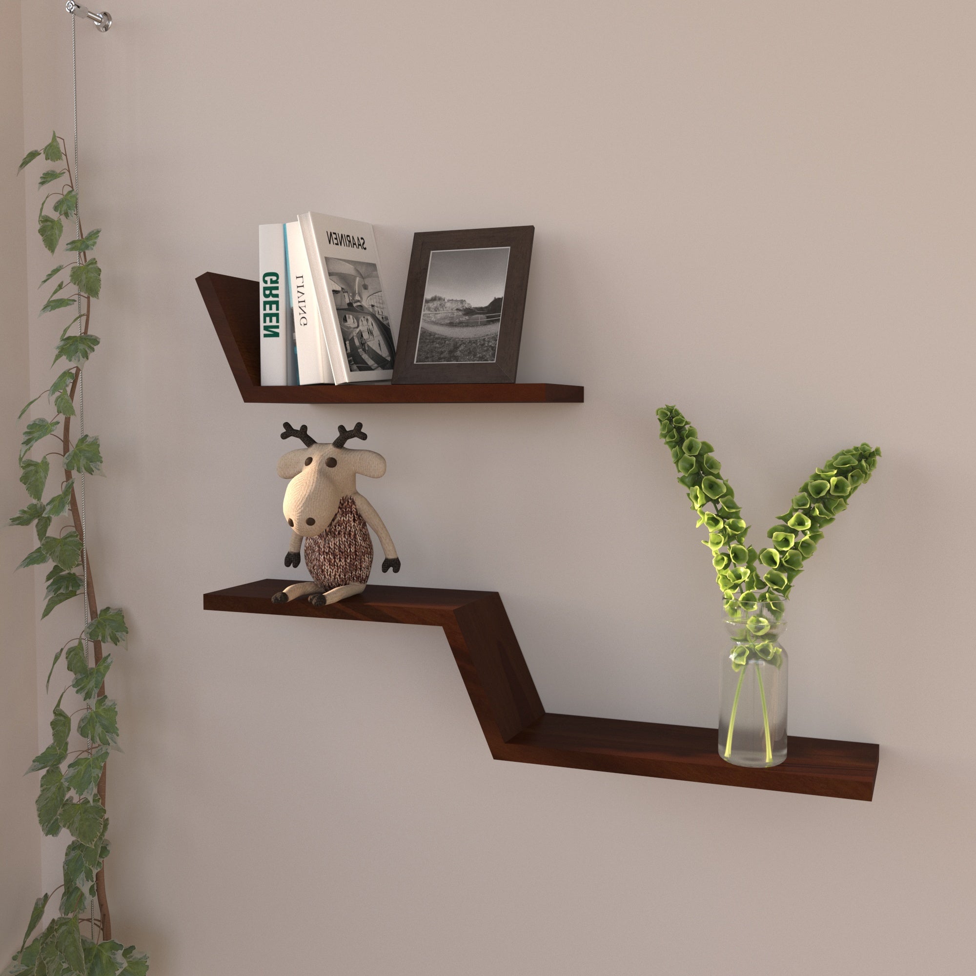 Stepped Wall Shelf - Modern Floating Display Rack Wall Rack