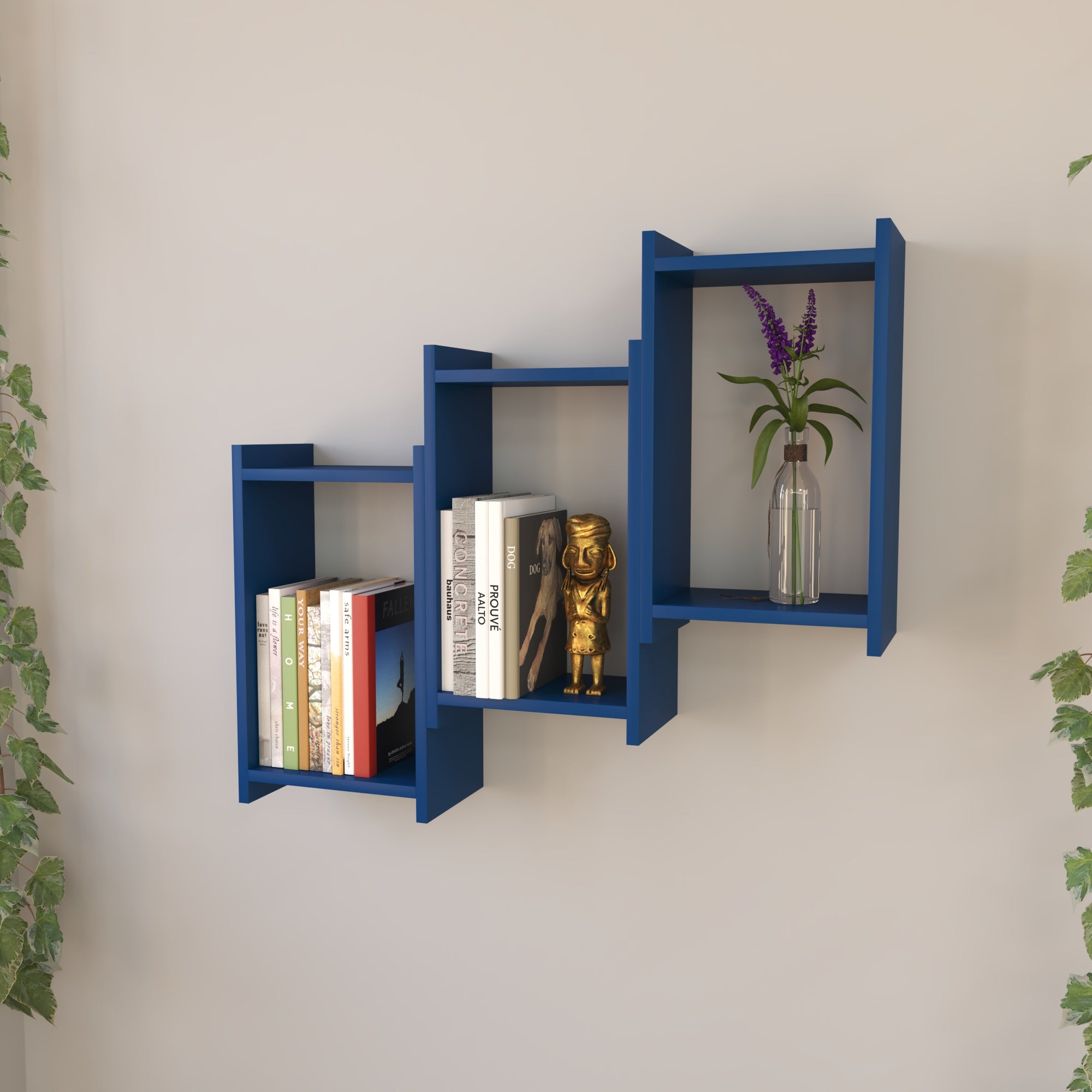 Ascending Box Wall Shelf - Modern Stepped Display Unit Wall Rack