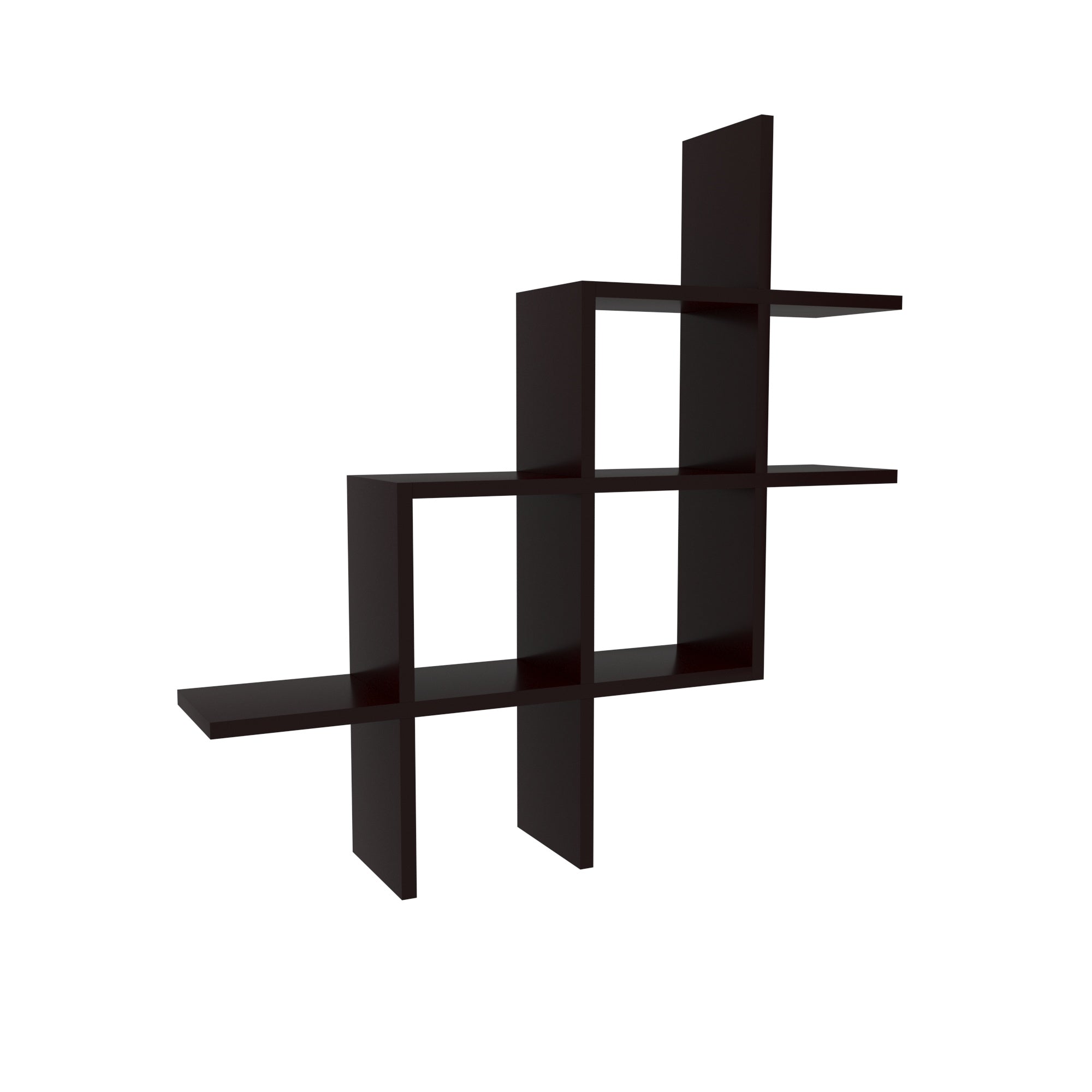 Asymmetric Wall Shelf - Contemporary Floating Display Unit Wall Rack