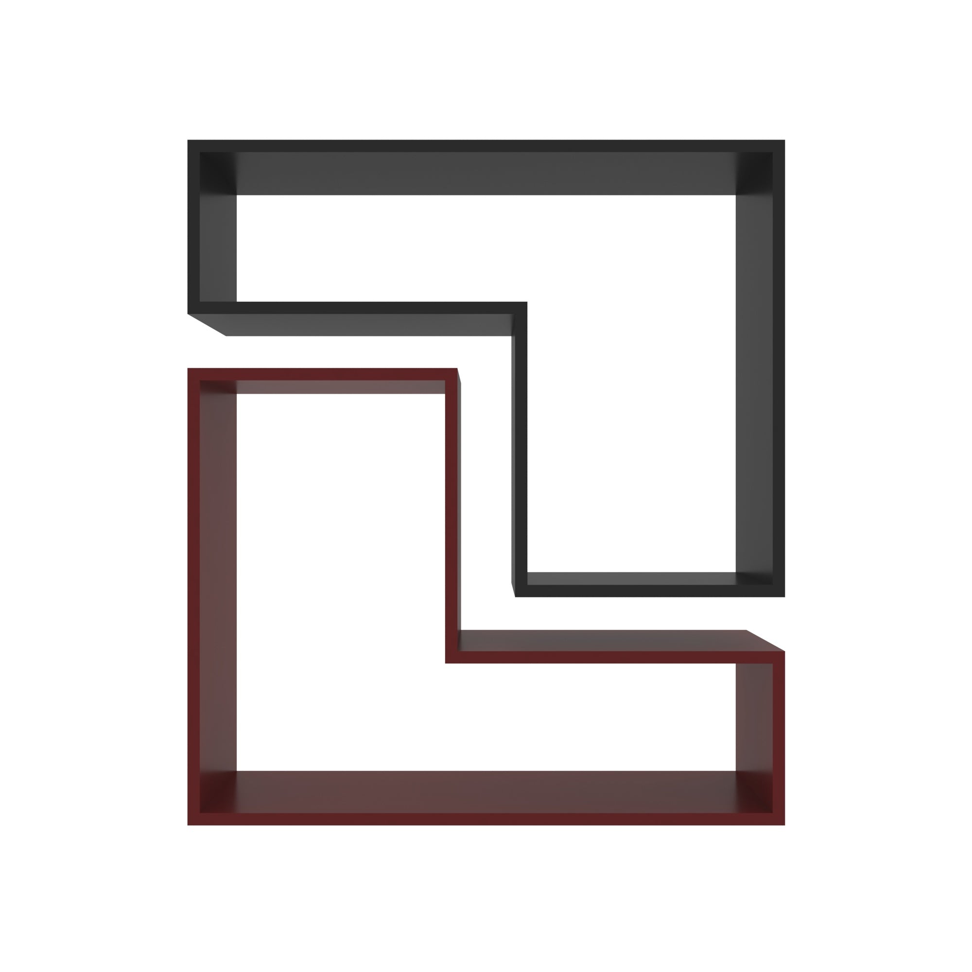 Interlocking Wall Shelf - Two-Tone Geometric Display Rack Wall Rack