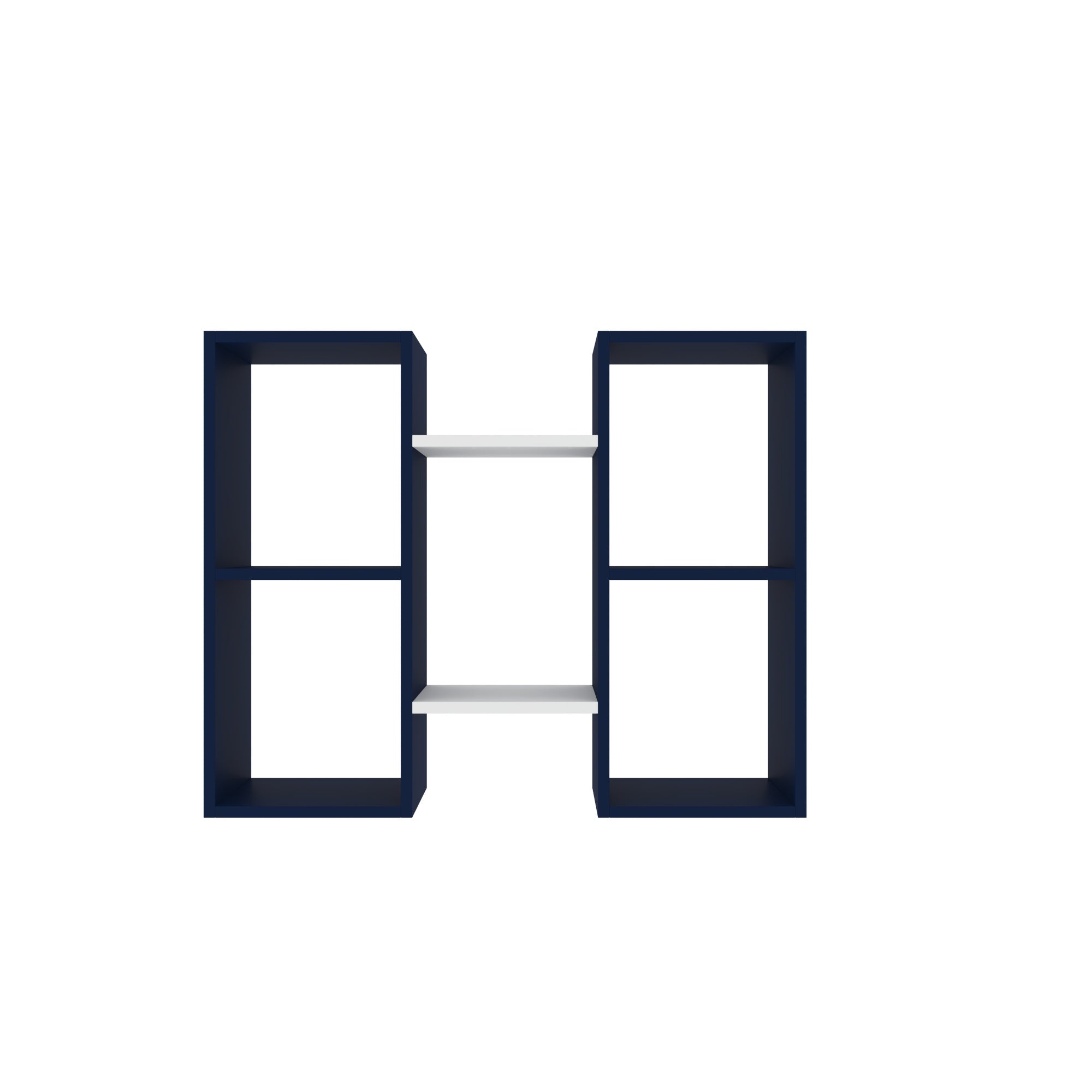 H-Shaped Wall Shelf - Two-Tone Modern Display Unit Wall Rack