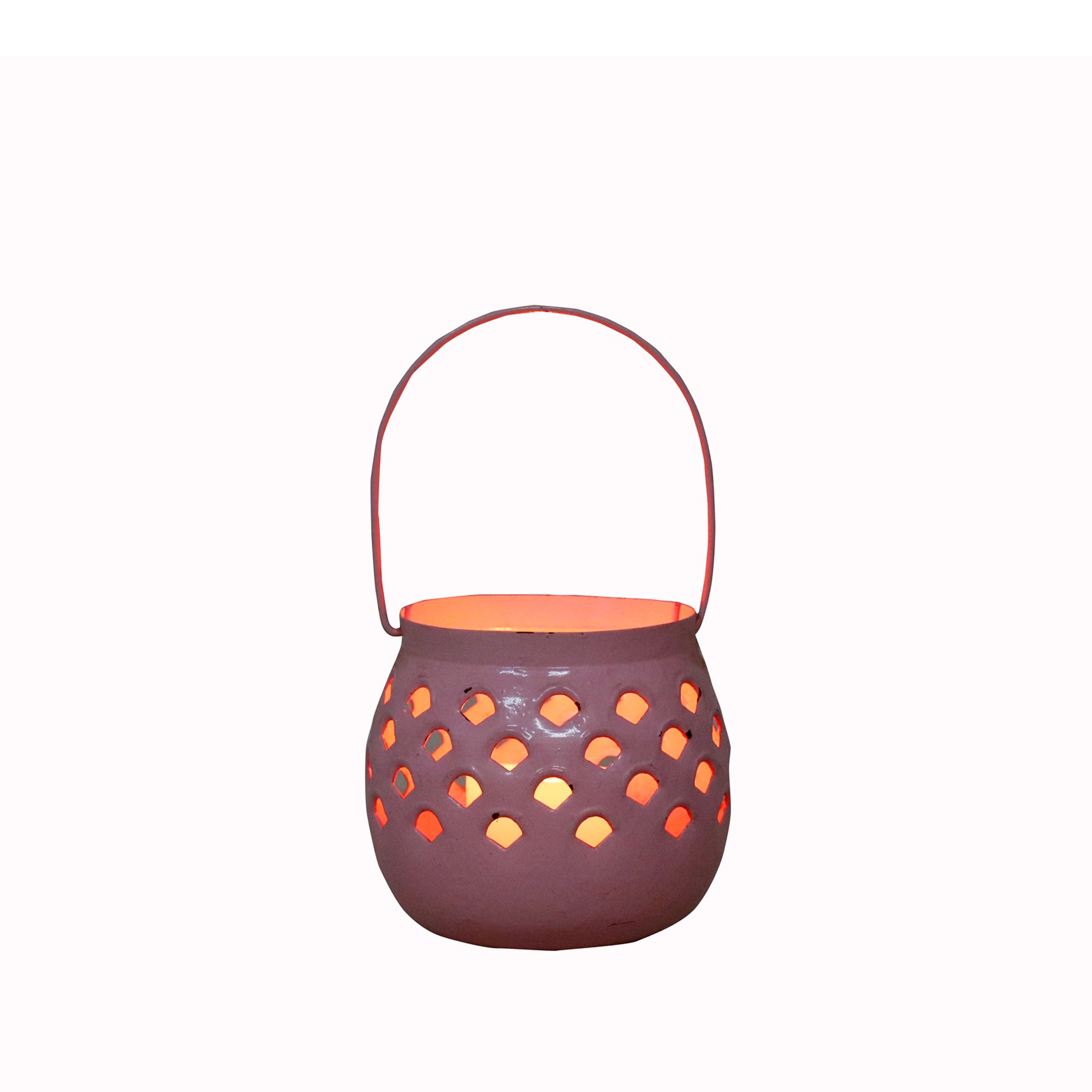Rounded Colorful Candle Holder Pink Candle Holder