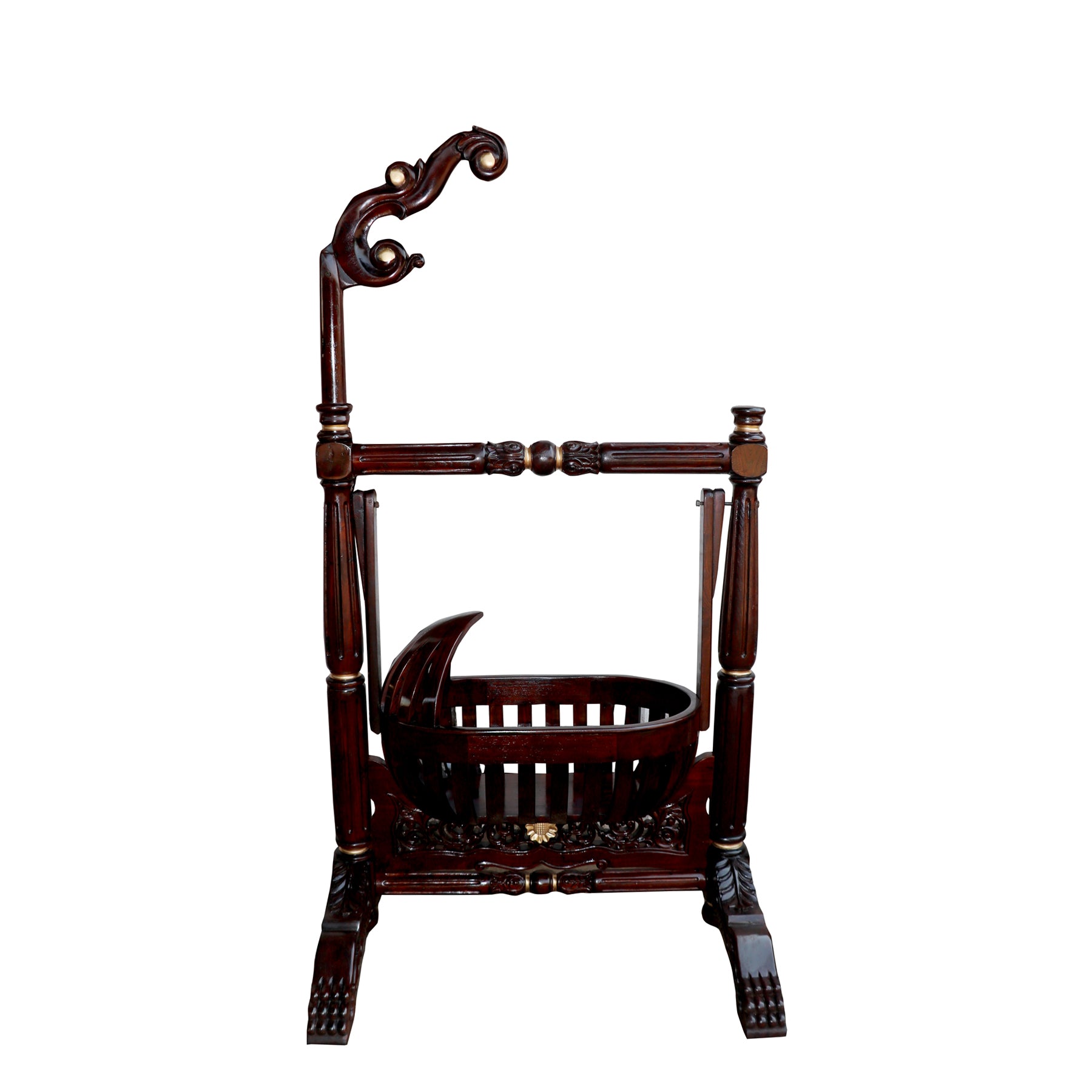 Vintage Roman Teak Wooden Handmade Cradle Cradle