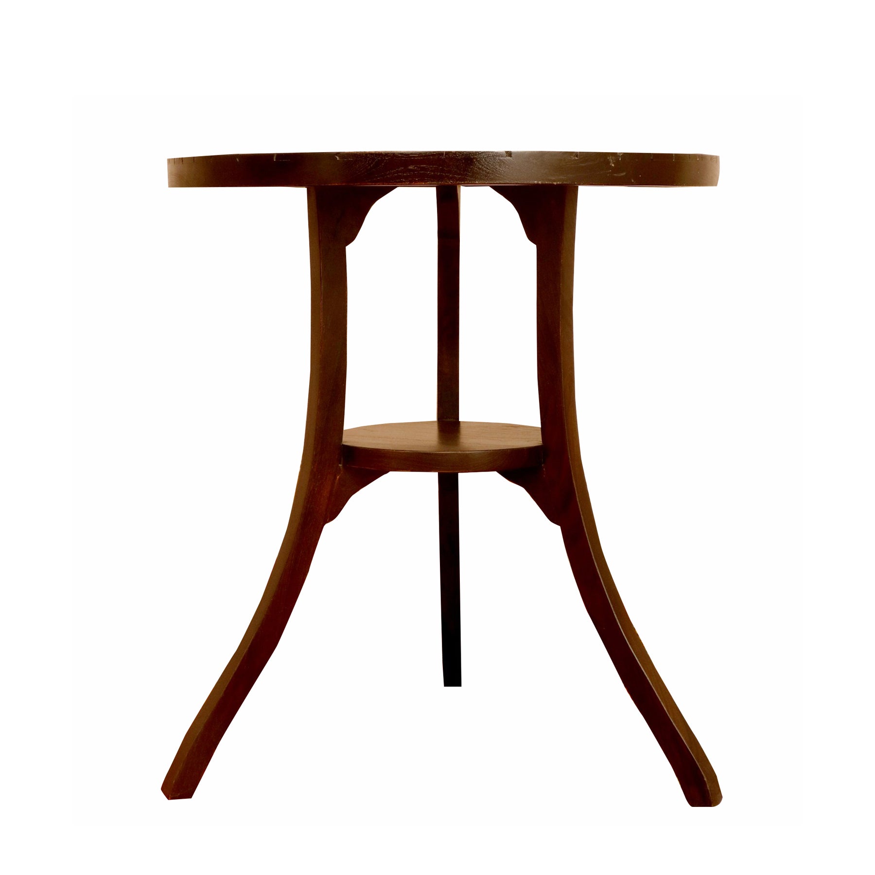 Top Mid Round Corner Table With Dark Finish Dining Table