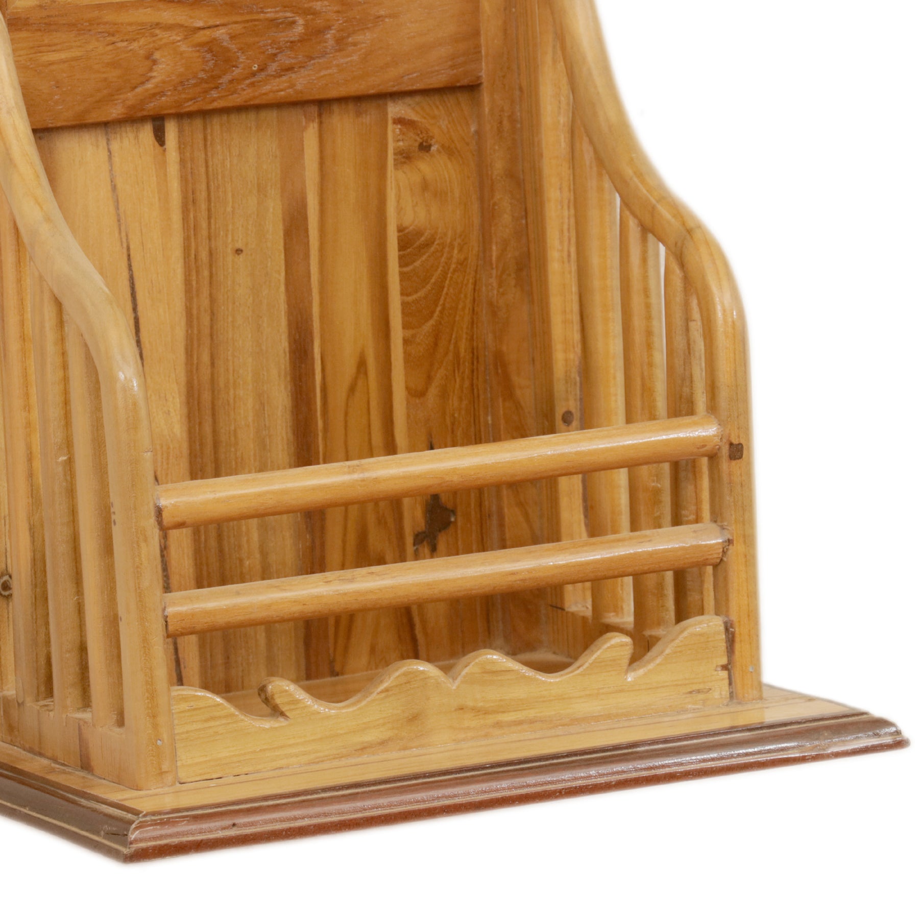 Wooden Hanging Cabinet with Hooks and Mirror Paper Holder