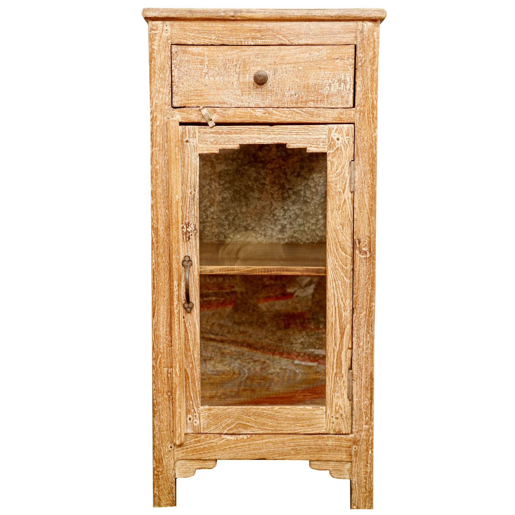 Vintage Handmade Distressed Single Door Drawer Bedside Bedside
