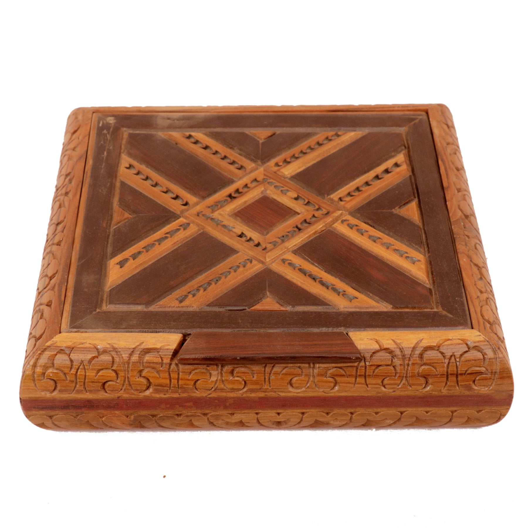 Crossed Square Box Wooden Box
