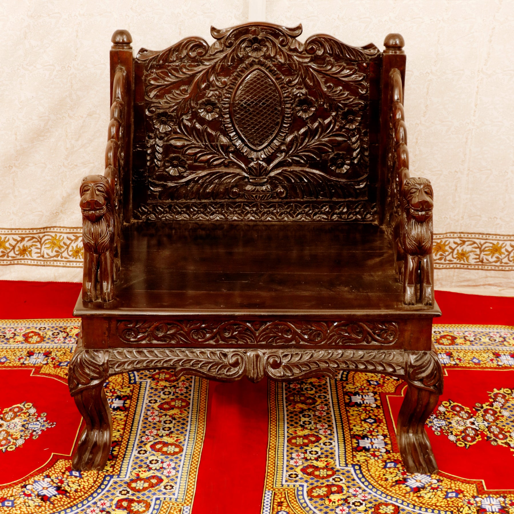 Black Finished Solid Wood Single Seater Sofa Default Title Sofa