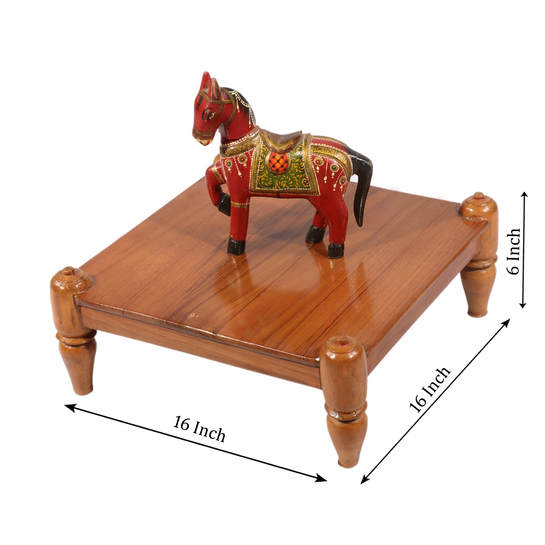 Rounded Corner Wooden Bajot (Natural Touch) Bajot