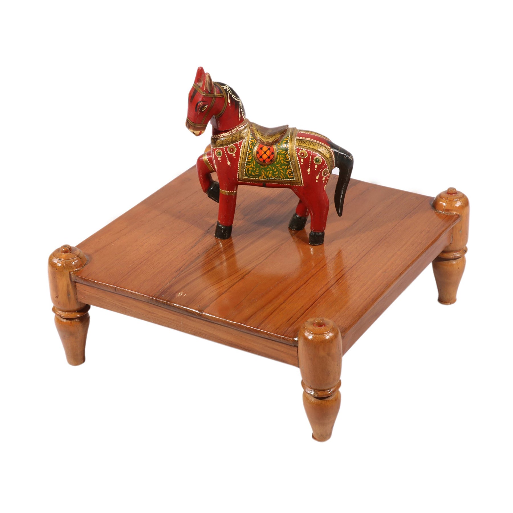 Rounded Corner Wooden Bajot (Natural Touch) Bajot