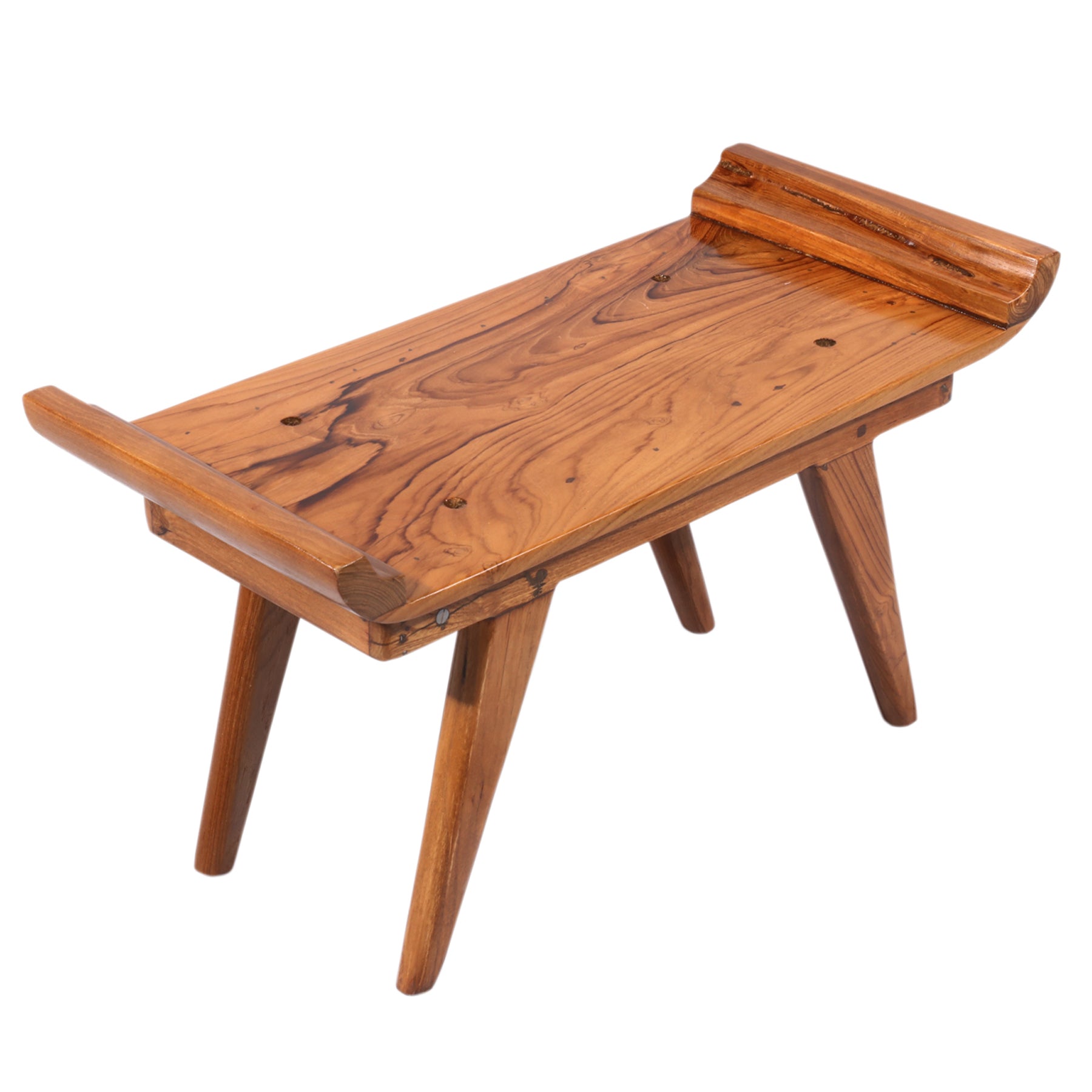 Natural Finish Teak Coffee Table Stool