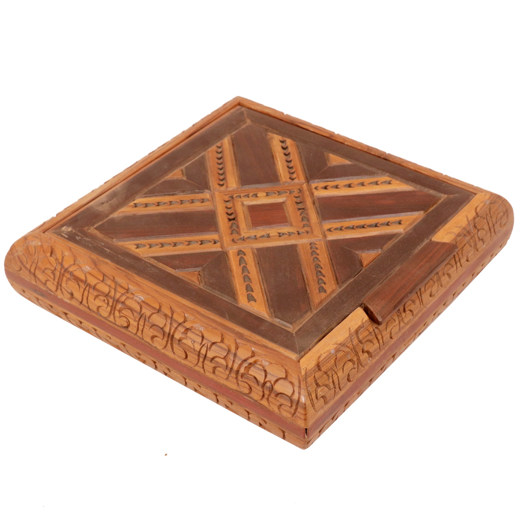 Crossed Square Box Wooden Box