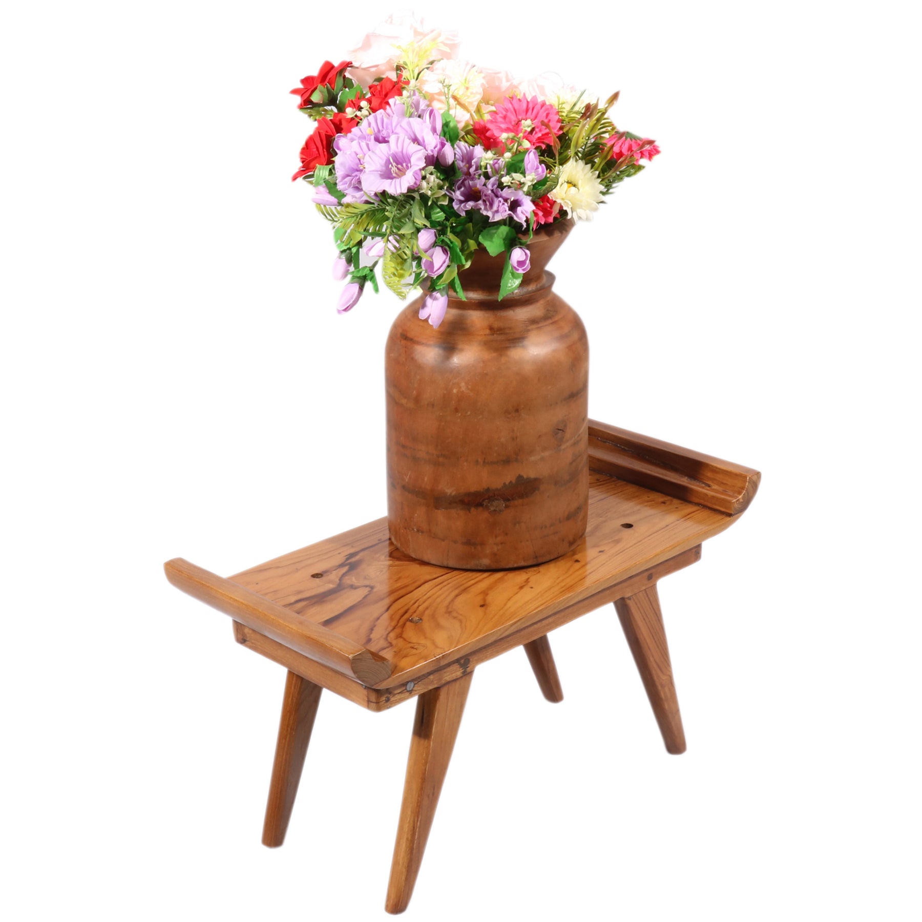 Natural Finish Teak Coffee Table Stool