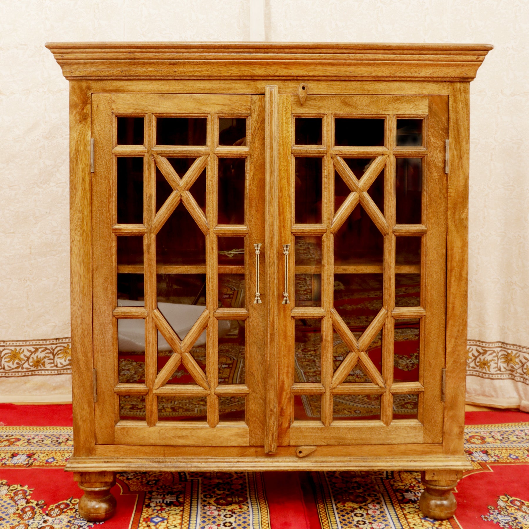 Compact 1-Shelf Solid Wood Cabinet Cupboard