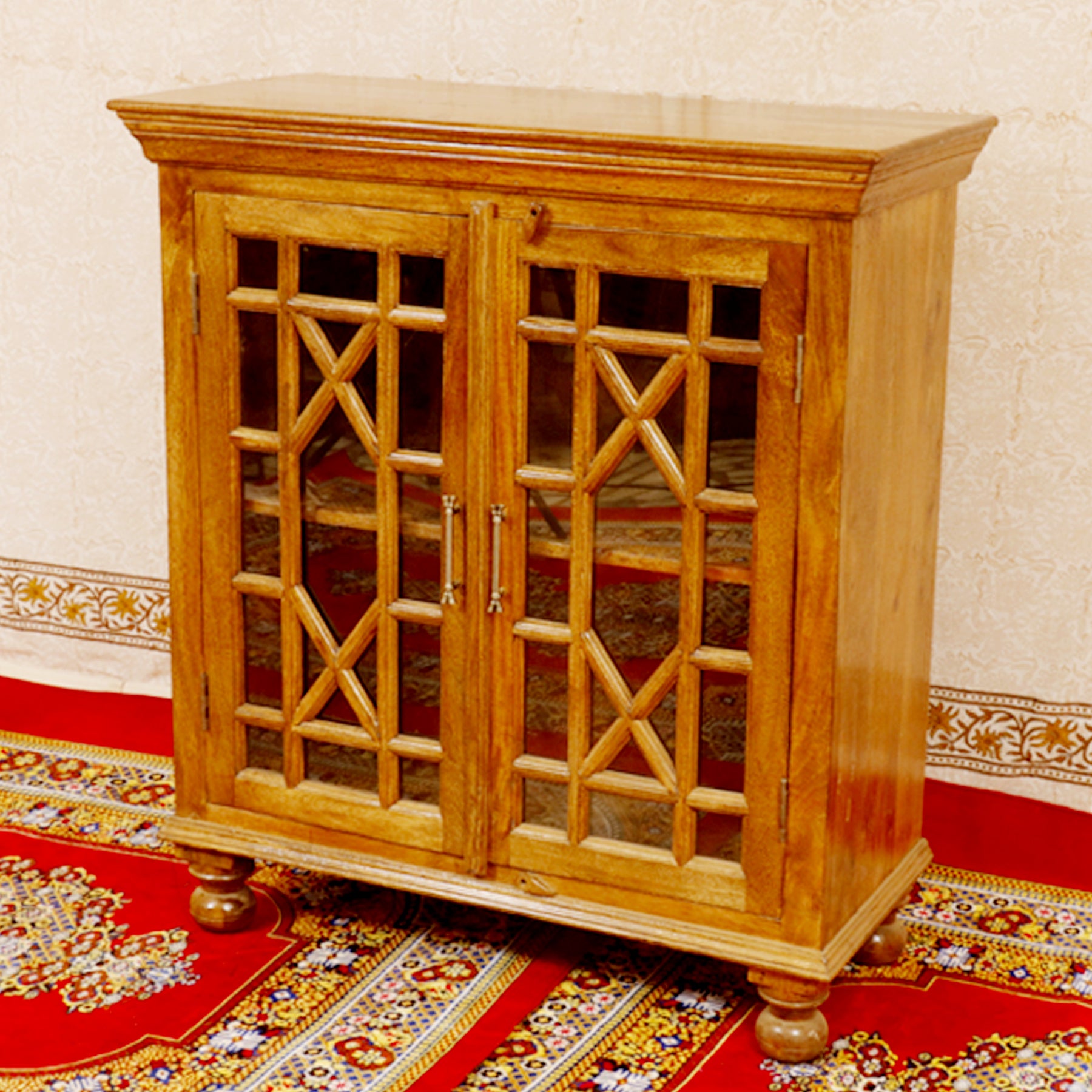 Compact 1-Shelf Solid Wood Cabinet Cupboard