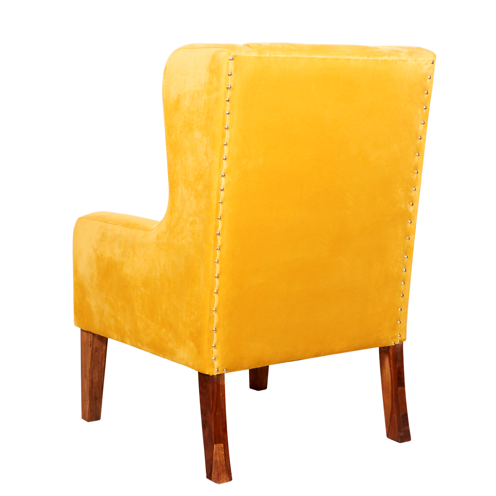 Yellow Classic Winged Chair Arm Chair