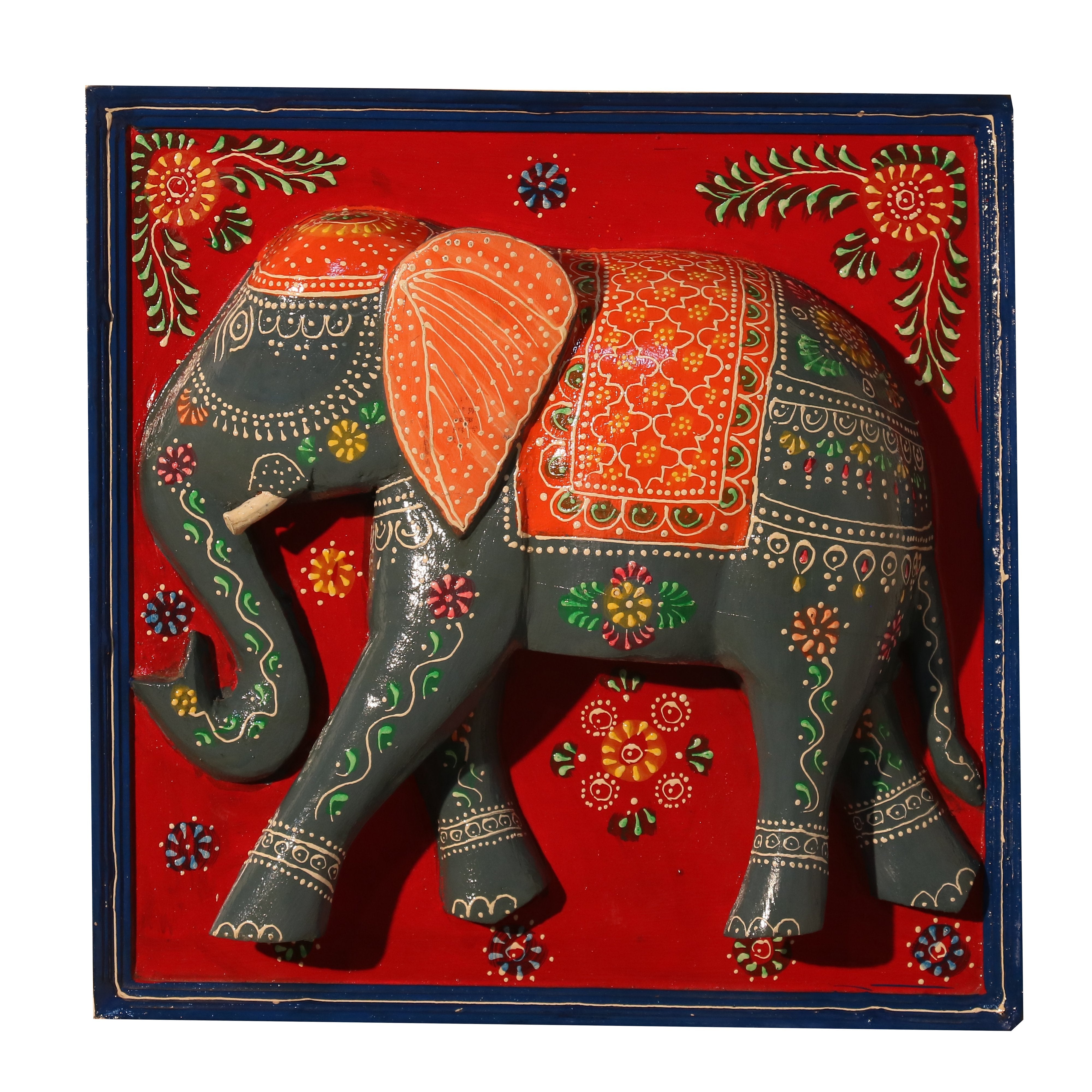 Elegant Wooden Elephant Frame Wall Decor