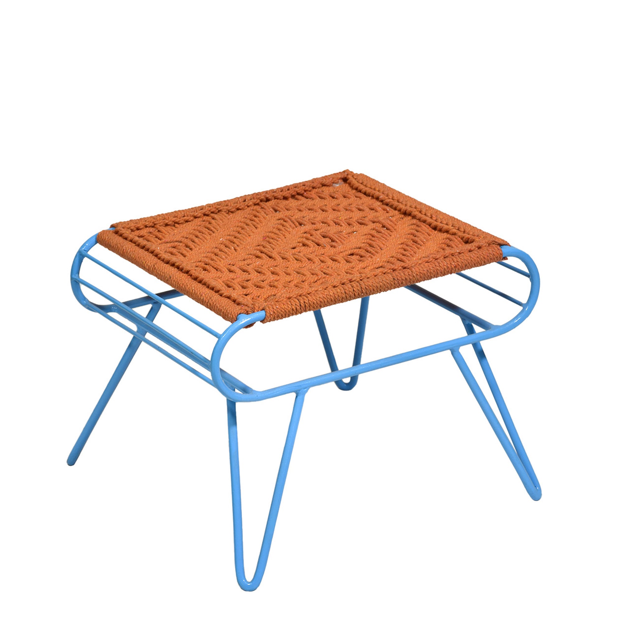 Blue Legs Retro Style Woven Stool Stool