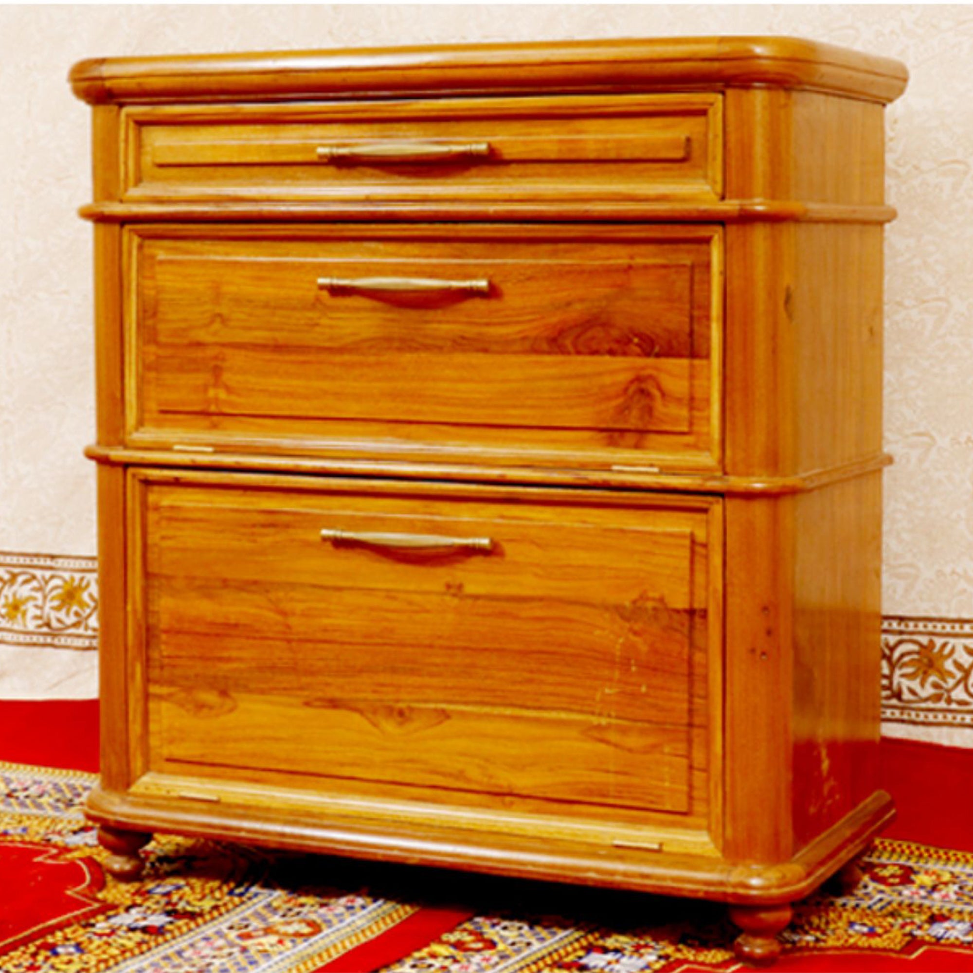 3-Drawer Teak Cabinet Cupboard