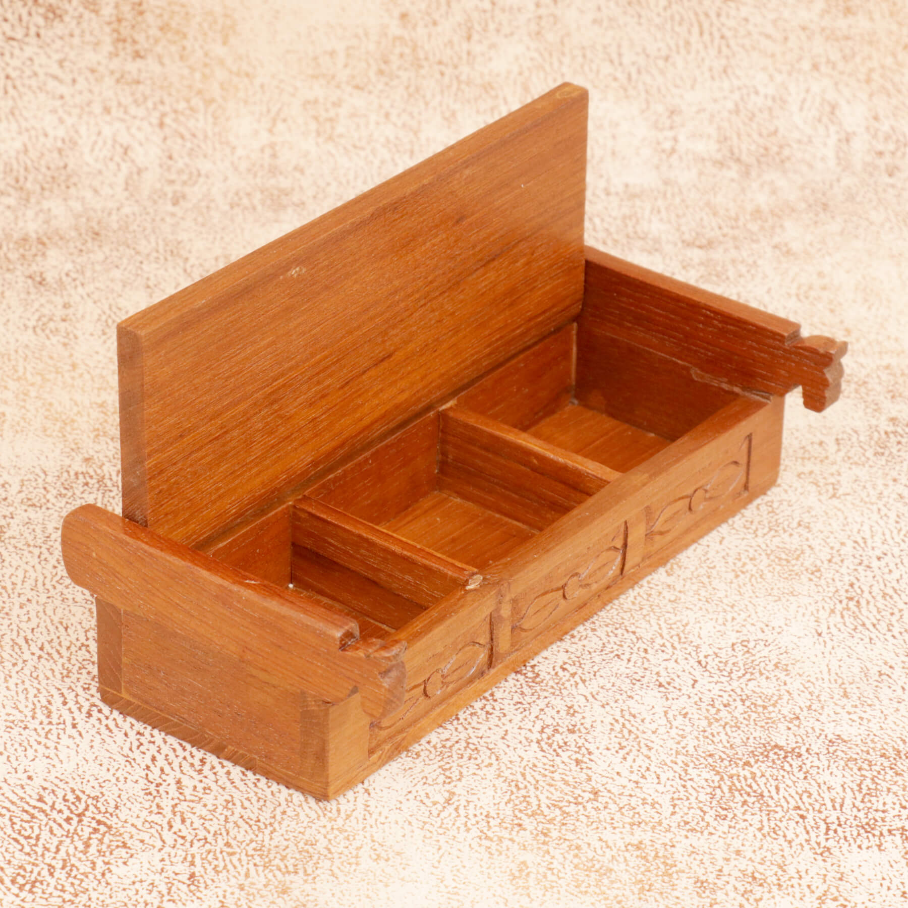 Slim Wooden Carved Box Wooden Box